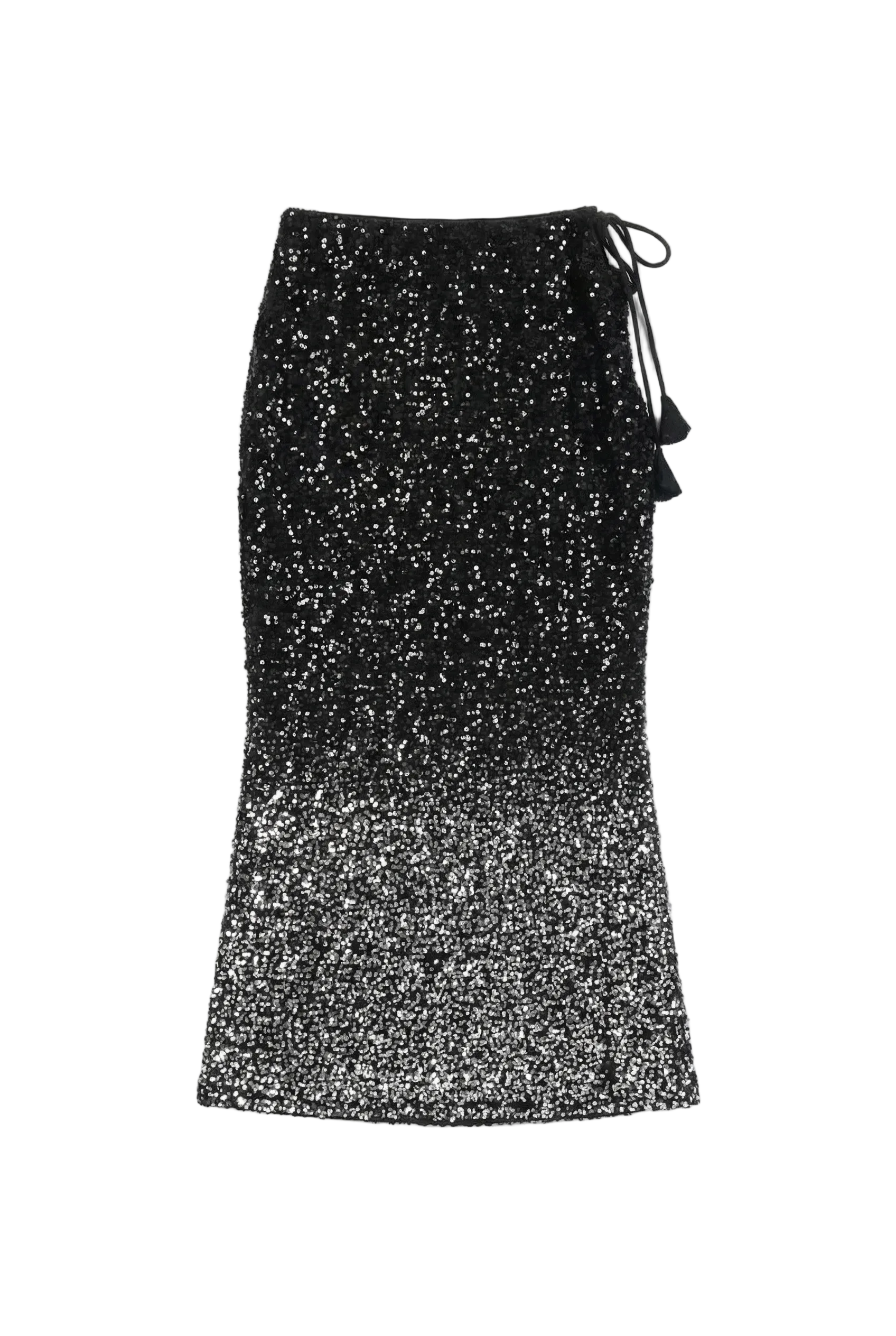 Black-Silver Sequin Skirt