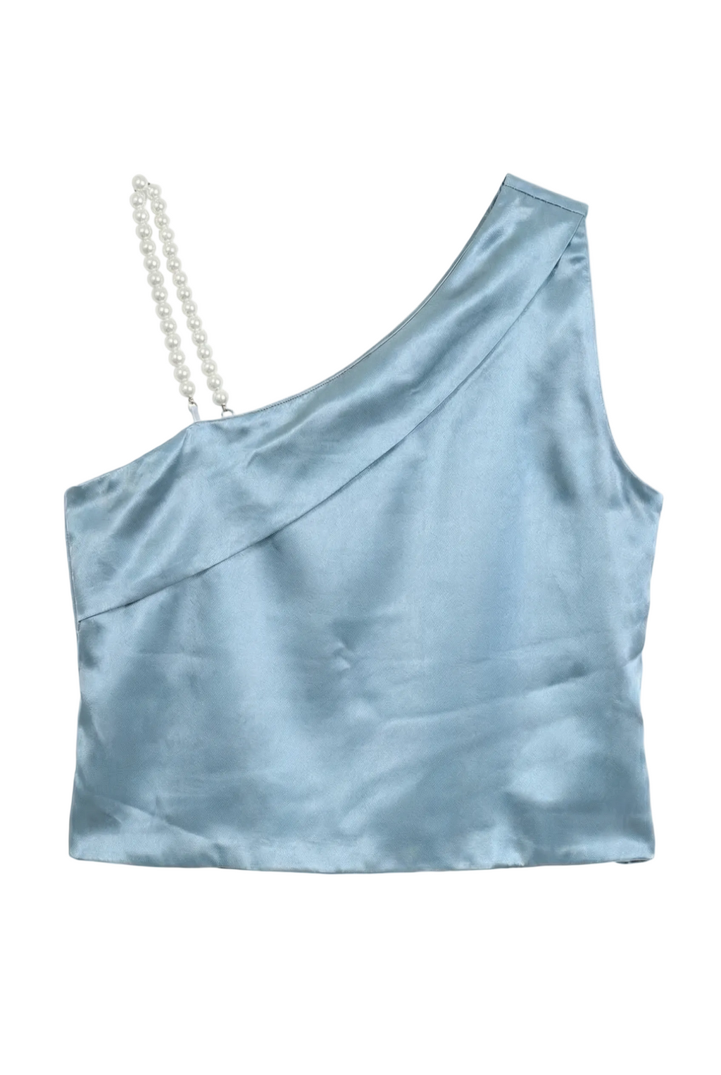 Ice Satin Pearl Shoulder Top