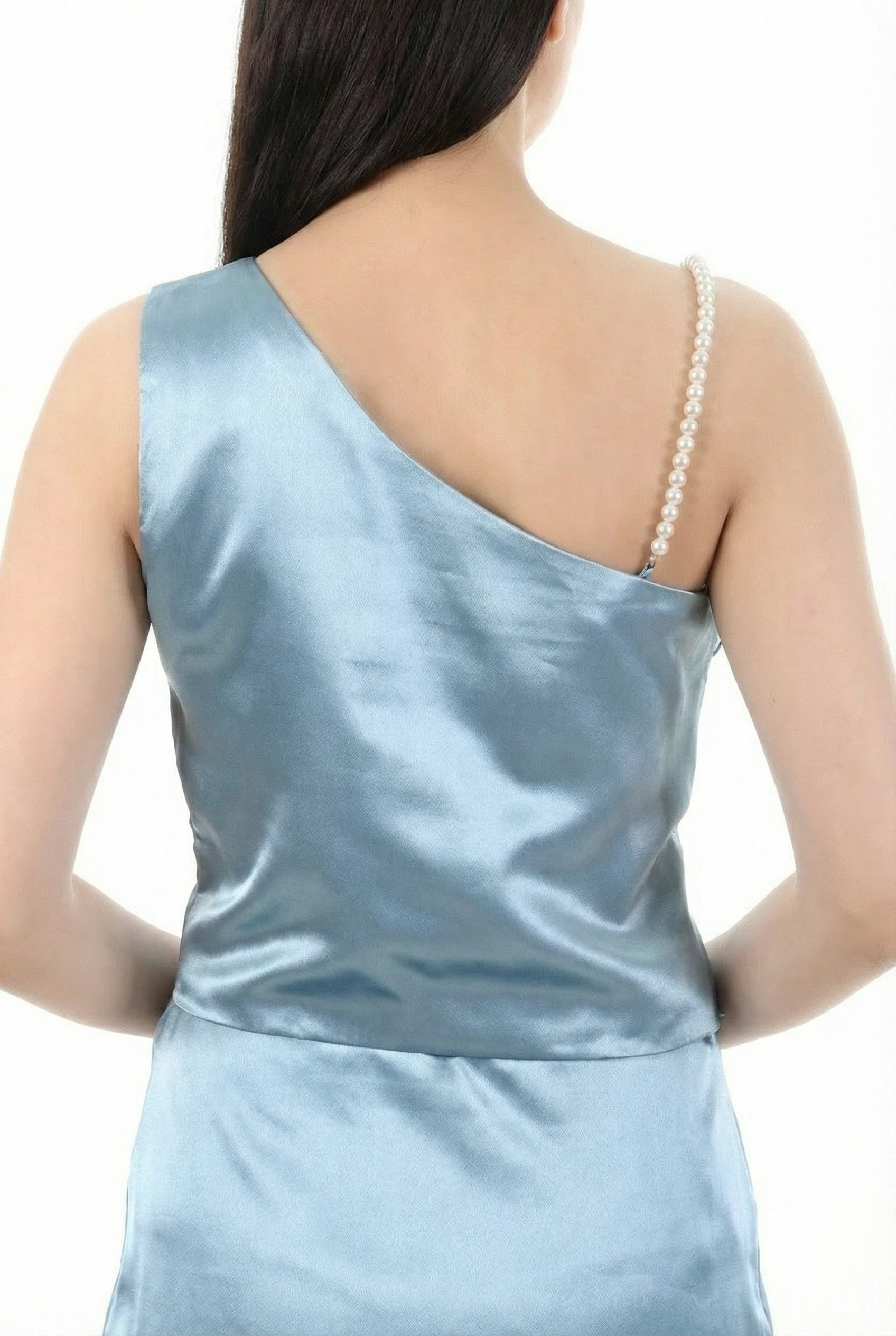 Ice Satin Pearl Shoulder Top