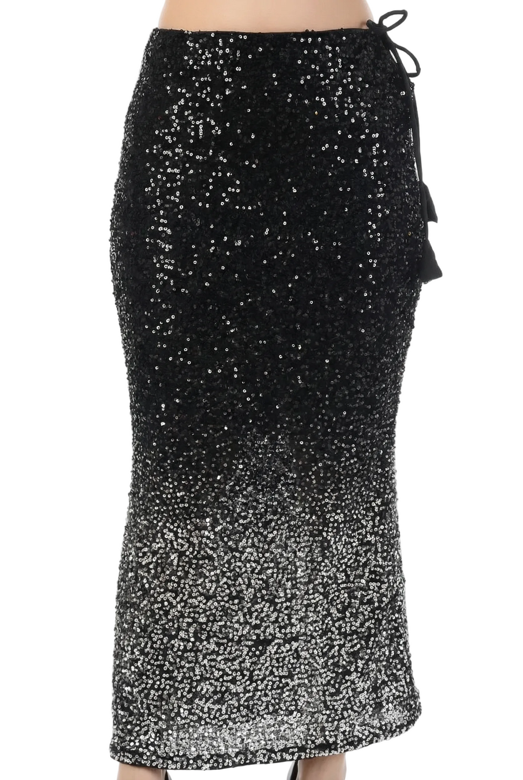 Black-Silver Sequin Skirt
