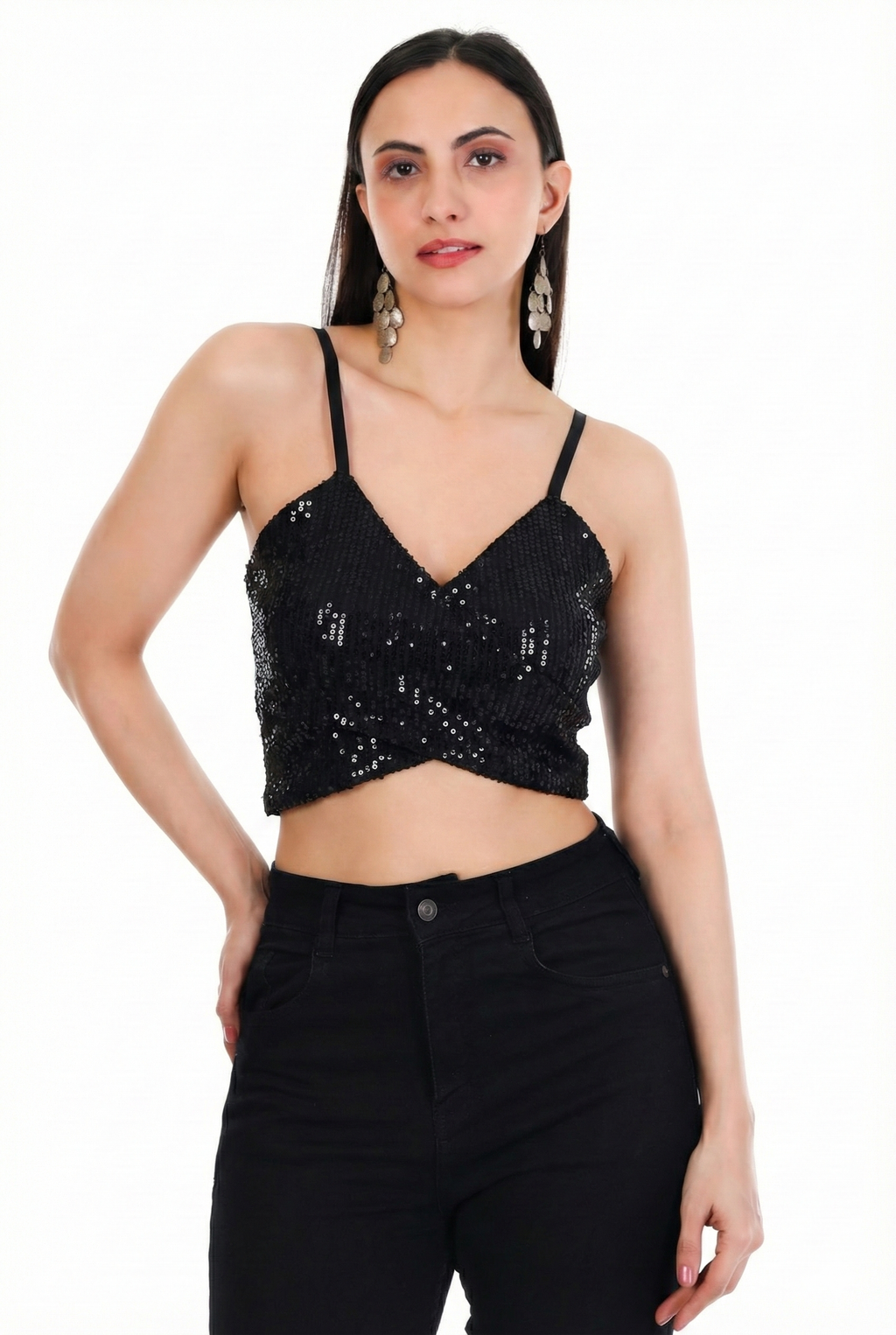 Soft Glow Sequin Bralette Crop Top