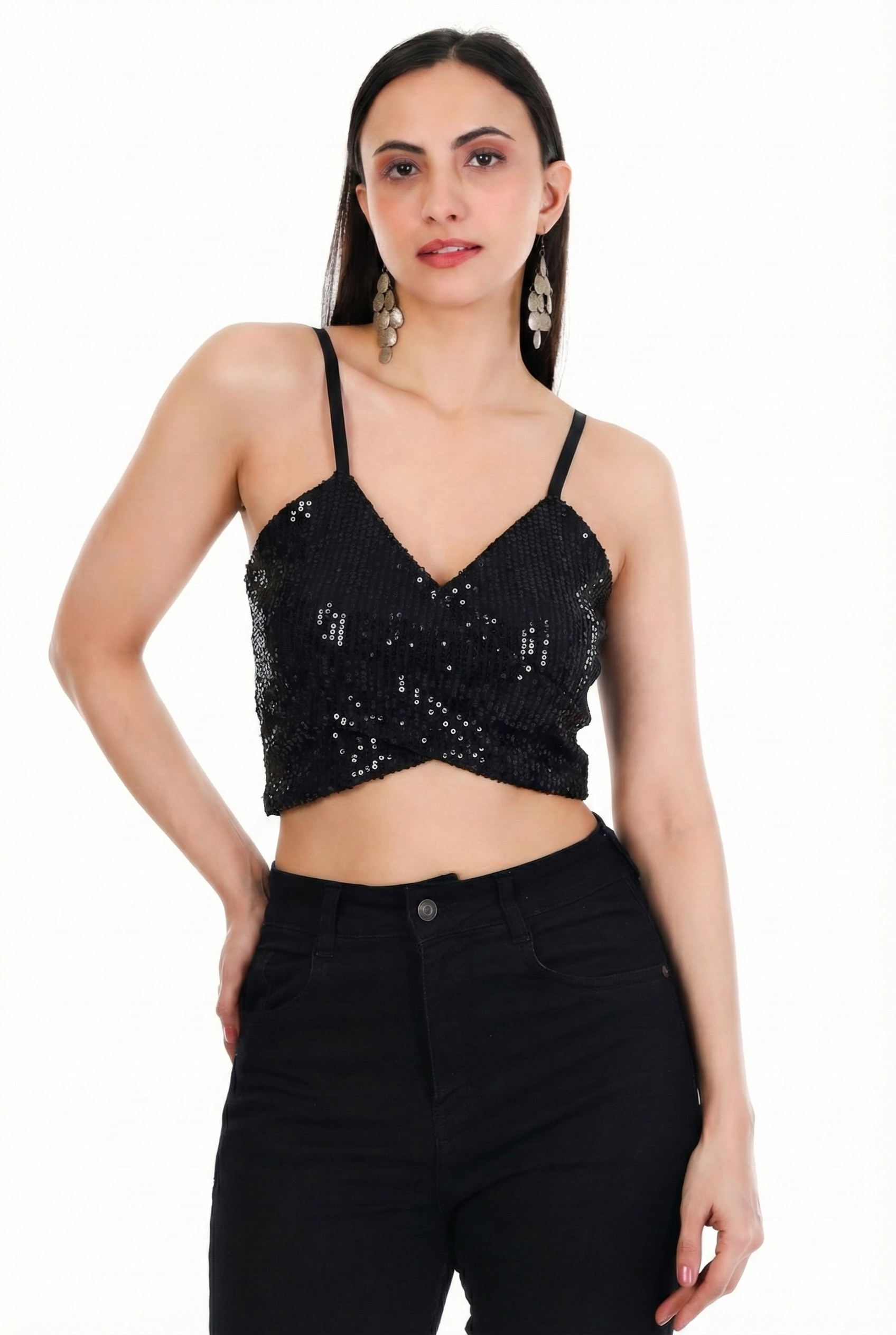 Soft Glow Sequin Bralette Crop Top