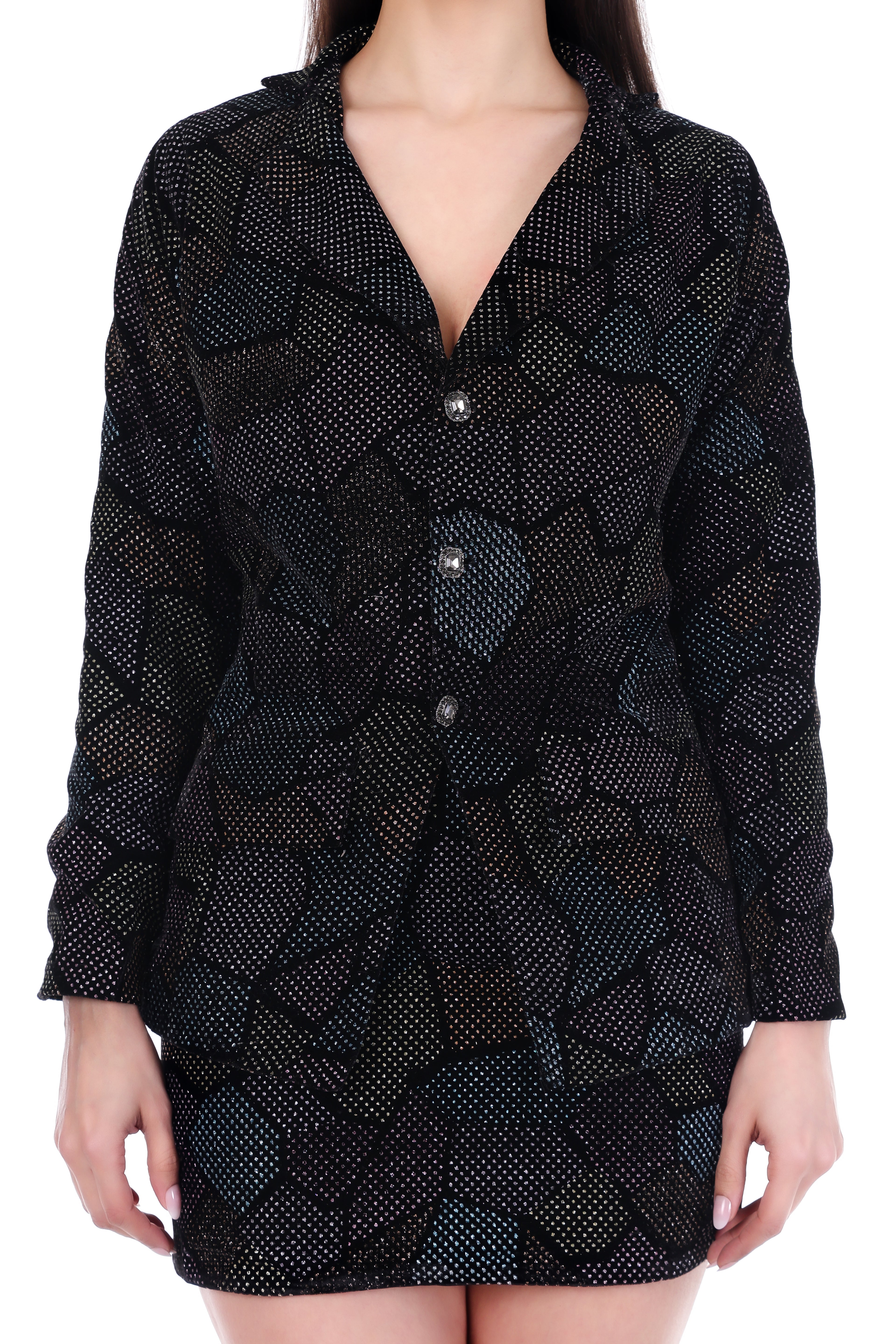 Noir Multi Shimmer Blazer Skirt Co-ord Set