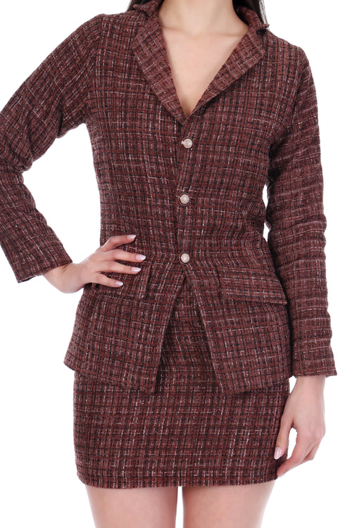 Brunelle Textured Blazer Skirt Co-ord Set