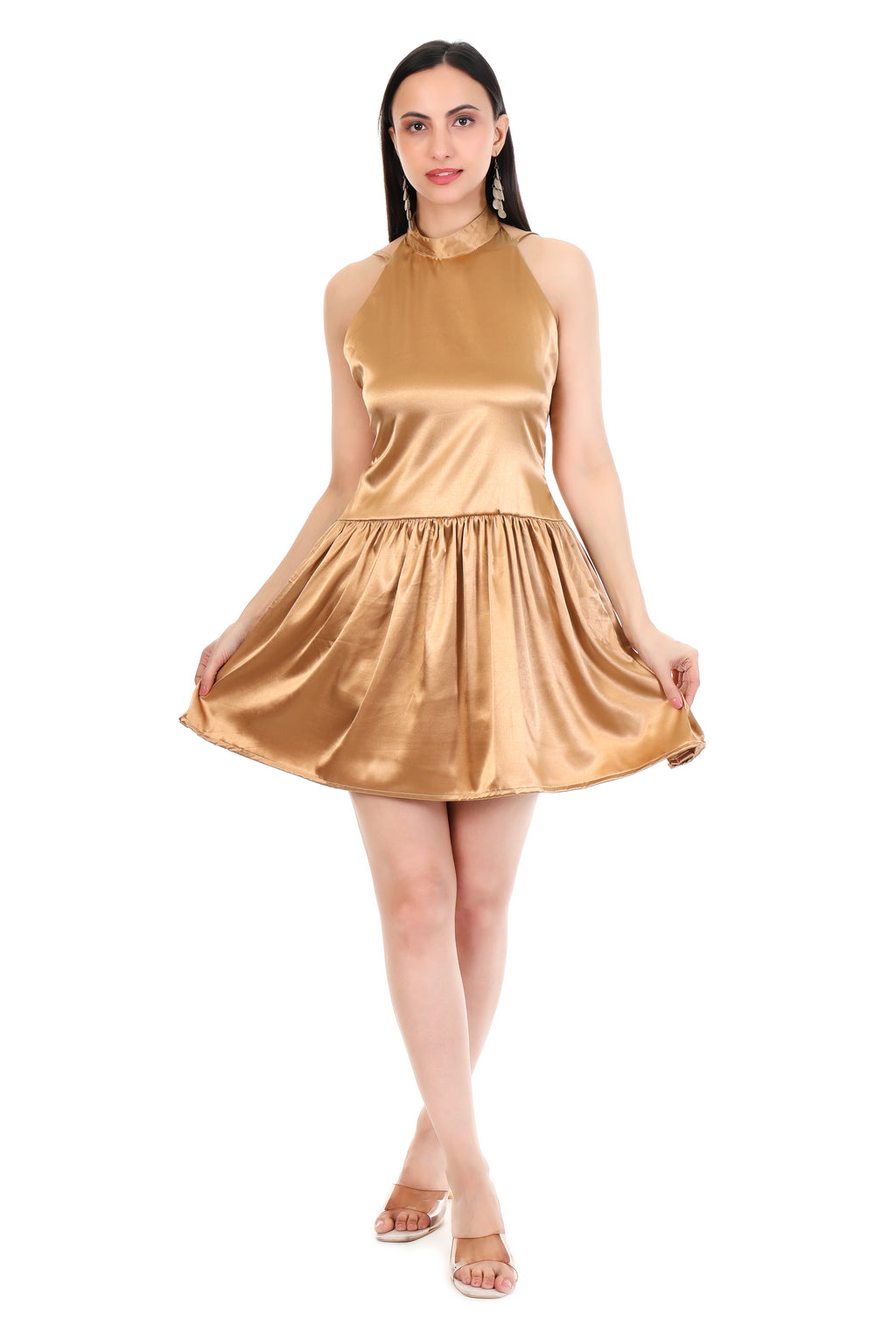 Golden Hour Halter Dress