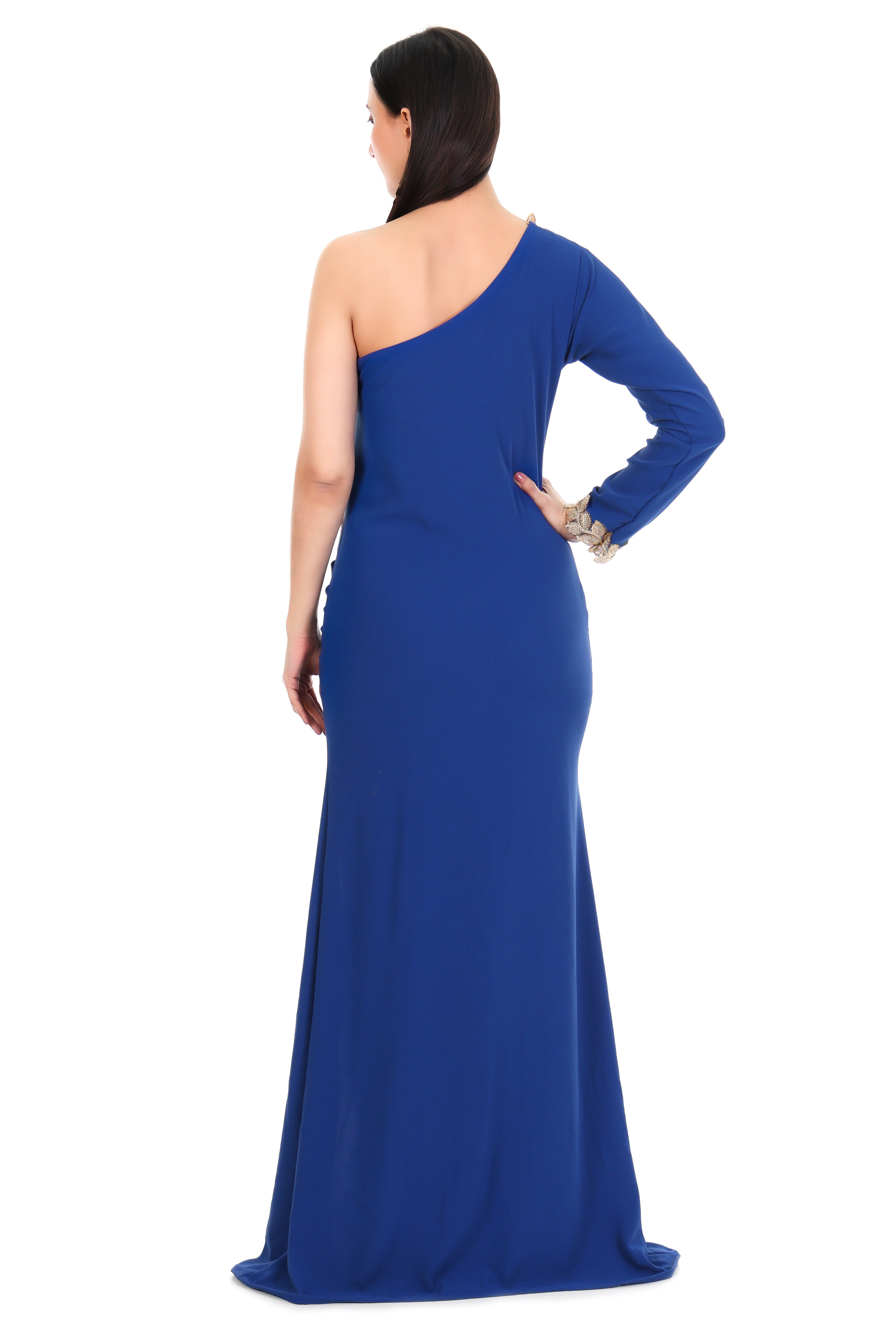 Royal Crest One-Shoulder Gown
