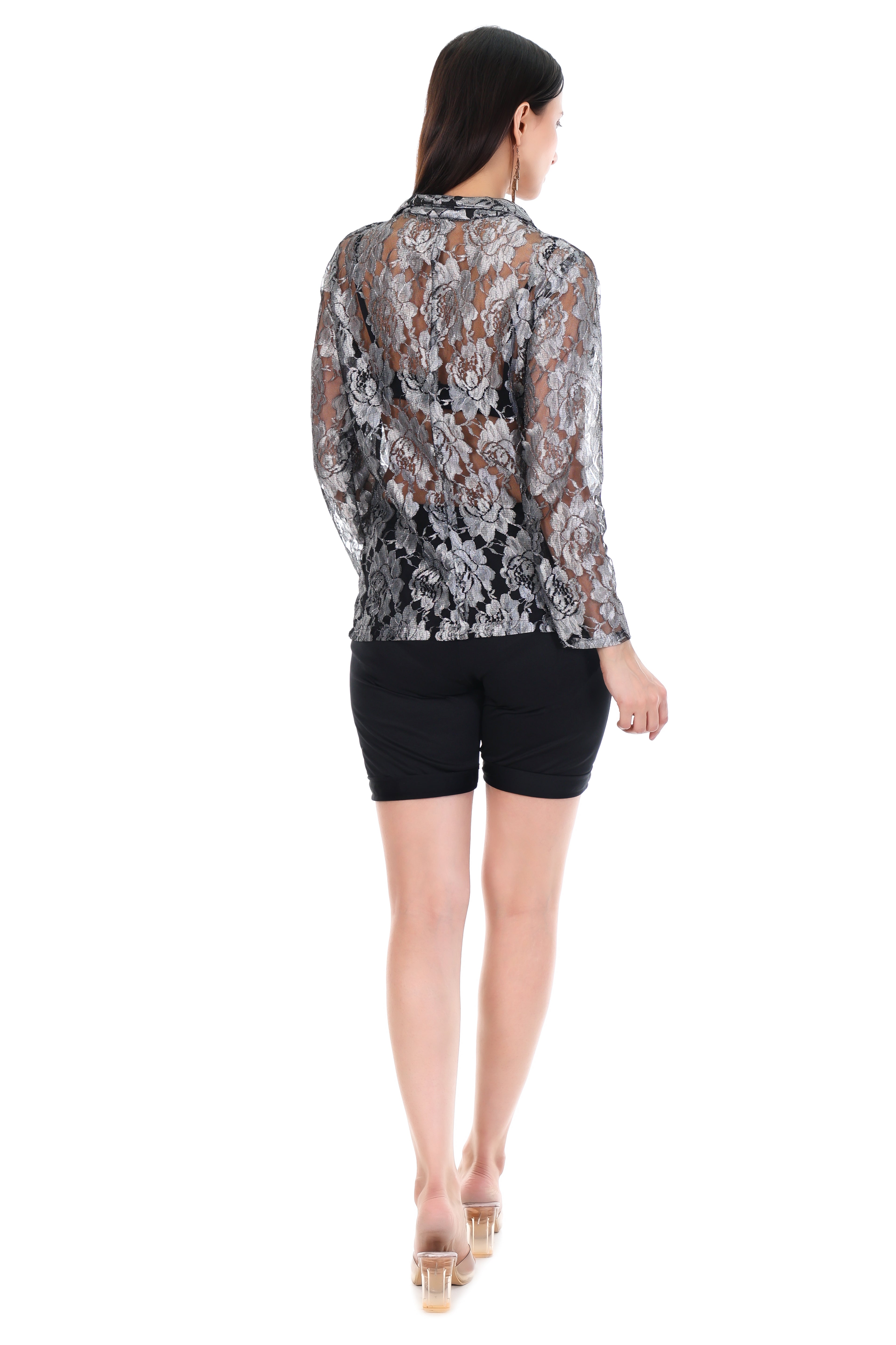 Silver Whisper Lace Co-Ord Set