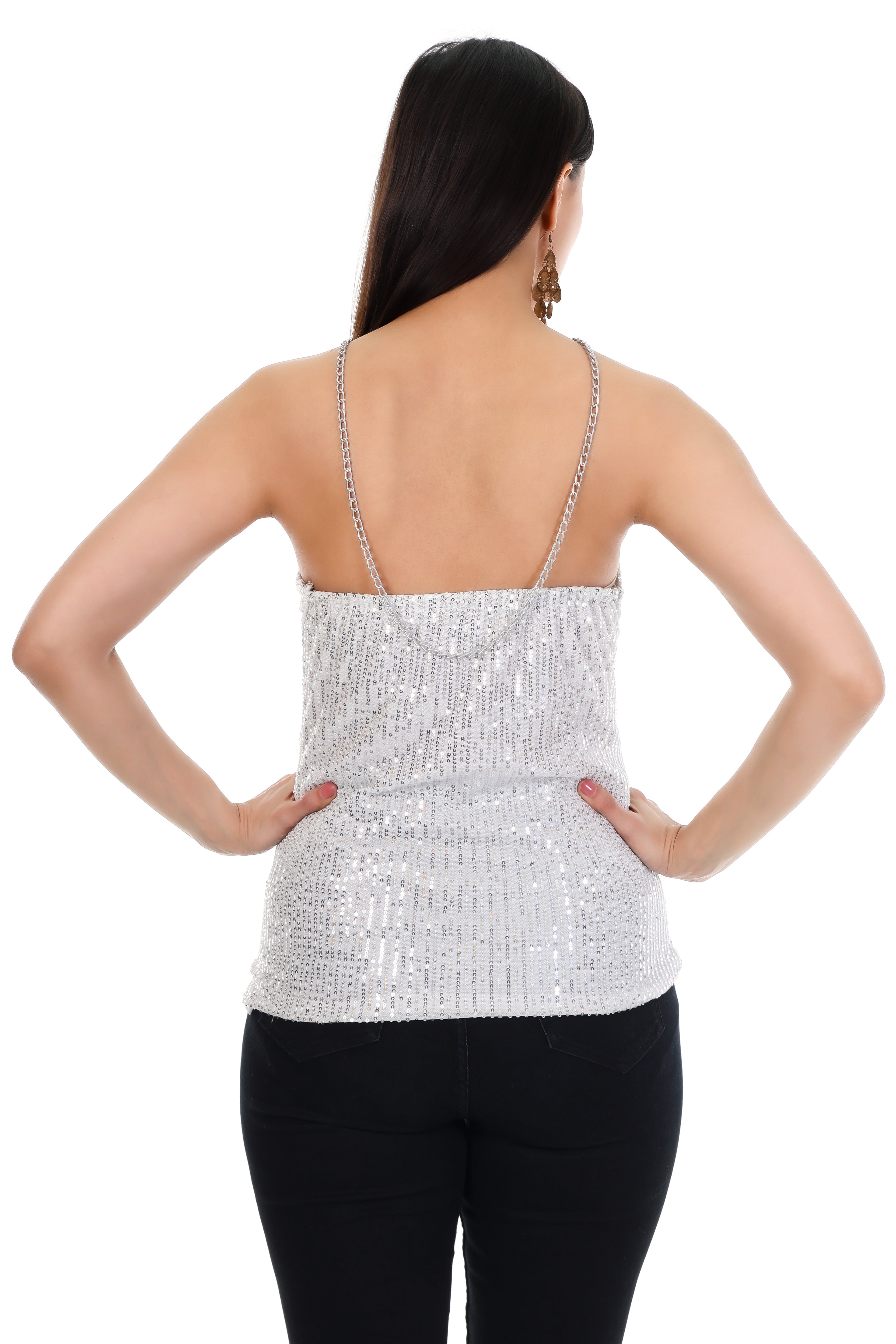 Silver Veil Halter Top