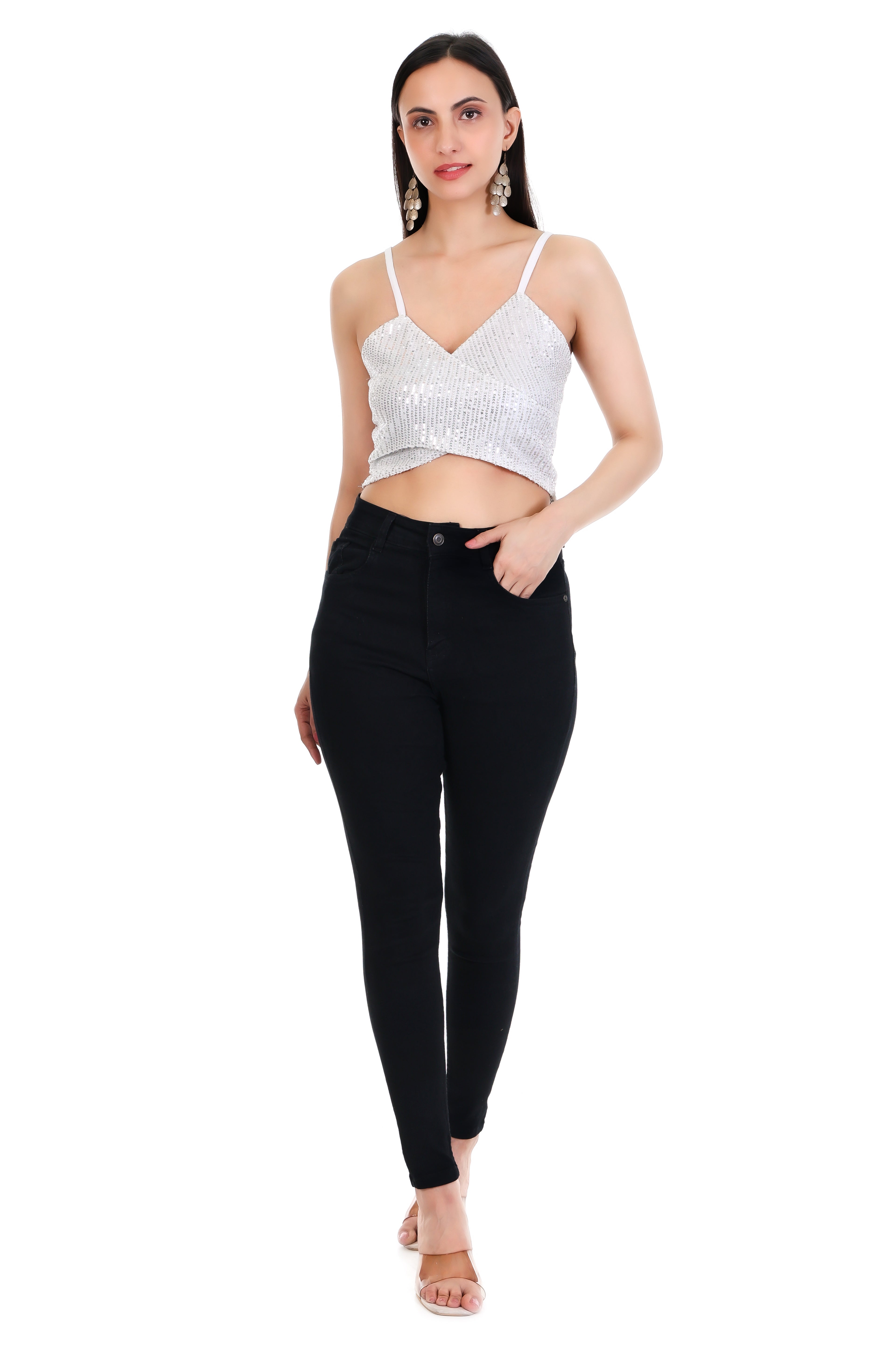 Soft Glow Sequin Bralette Crop Top