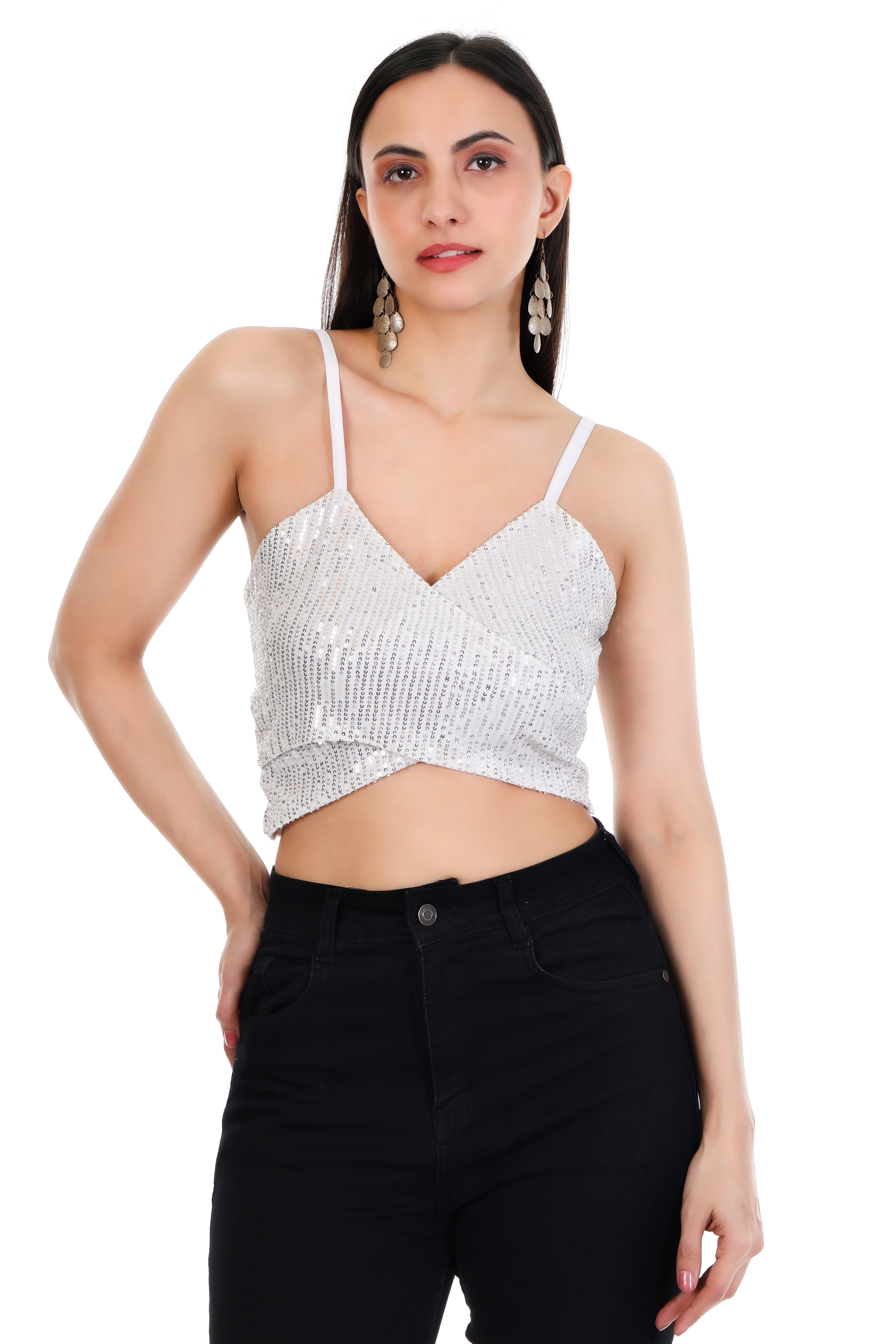 Soft Glow Sequin Bralette Crop Top