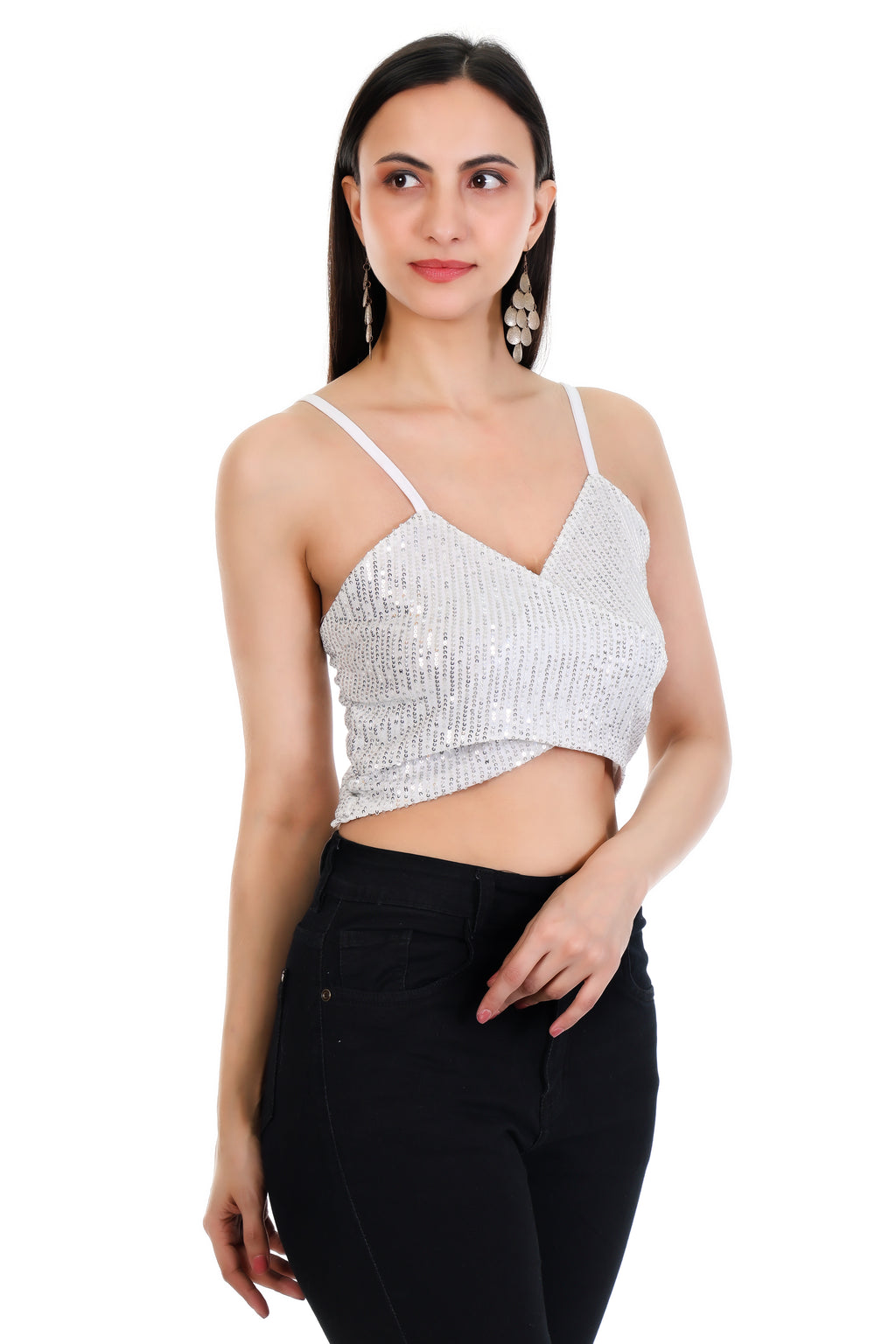 Soft Glow Sequin Bralette Crop Top