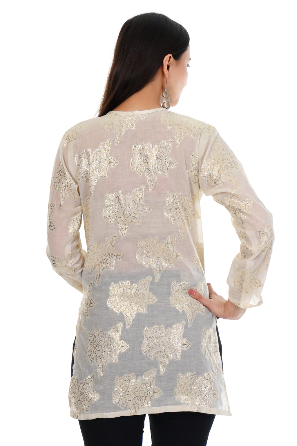 Ivory Bloom Embroidered Kurti
