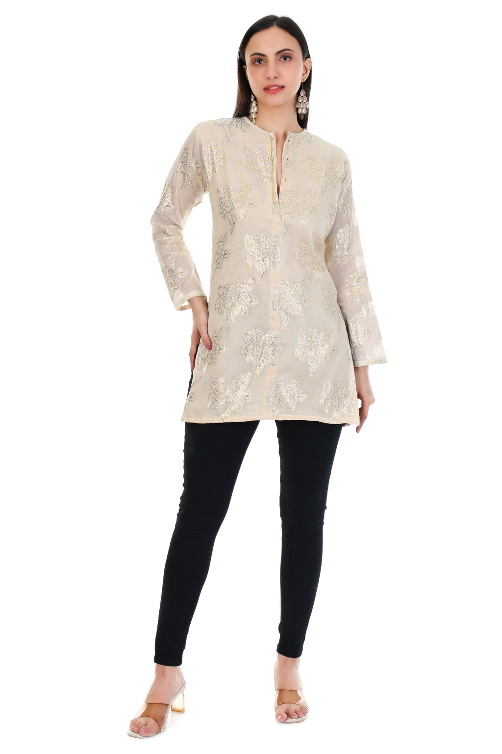 Ivory Bloom Embroidered Kurti