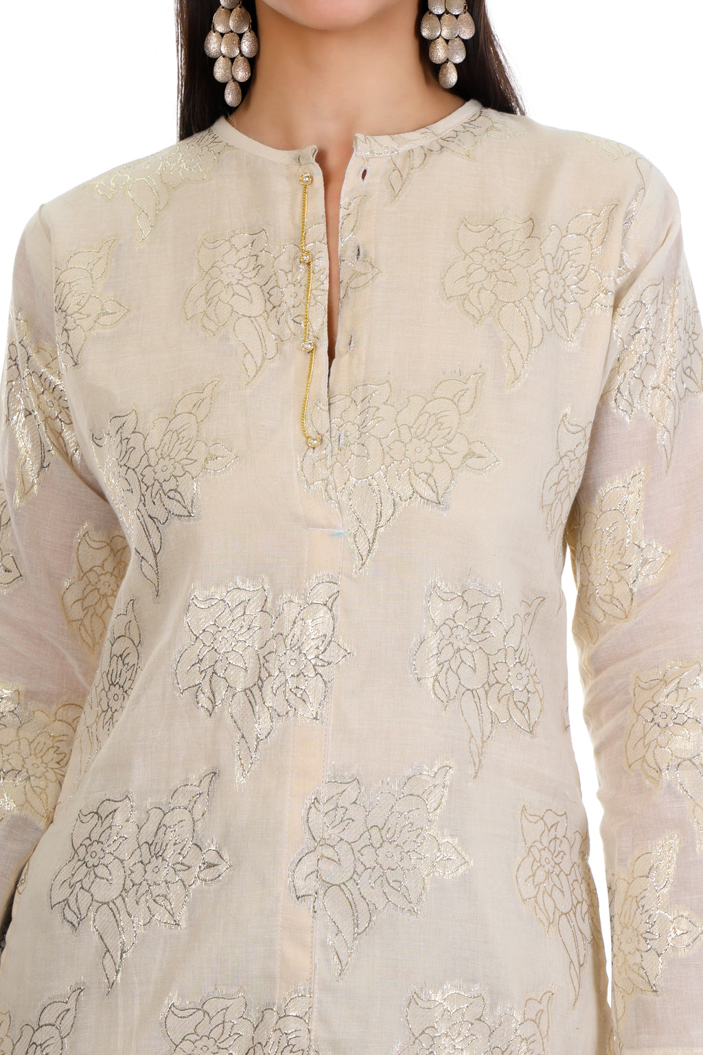 Ivory Bloom Embroidered Kurti
