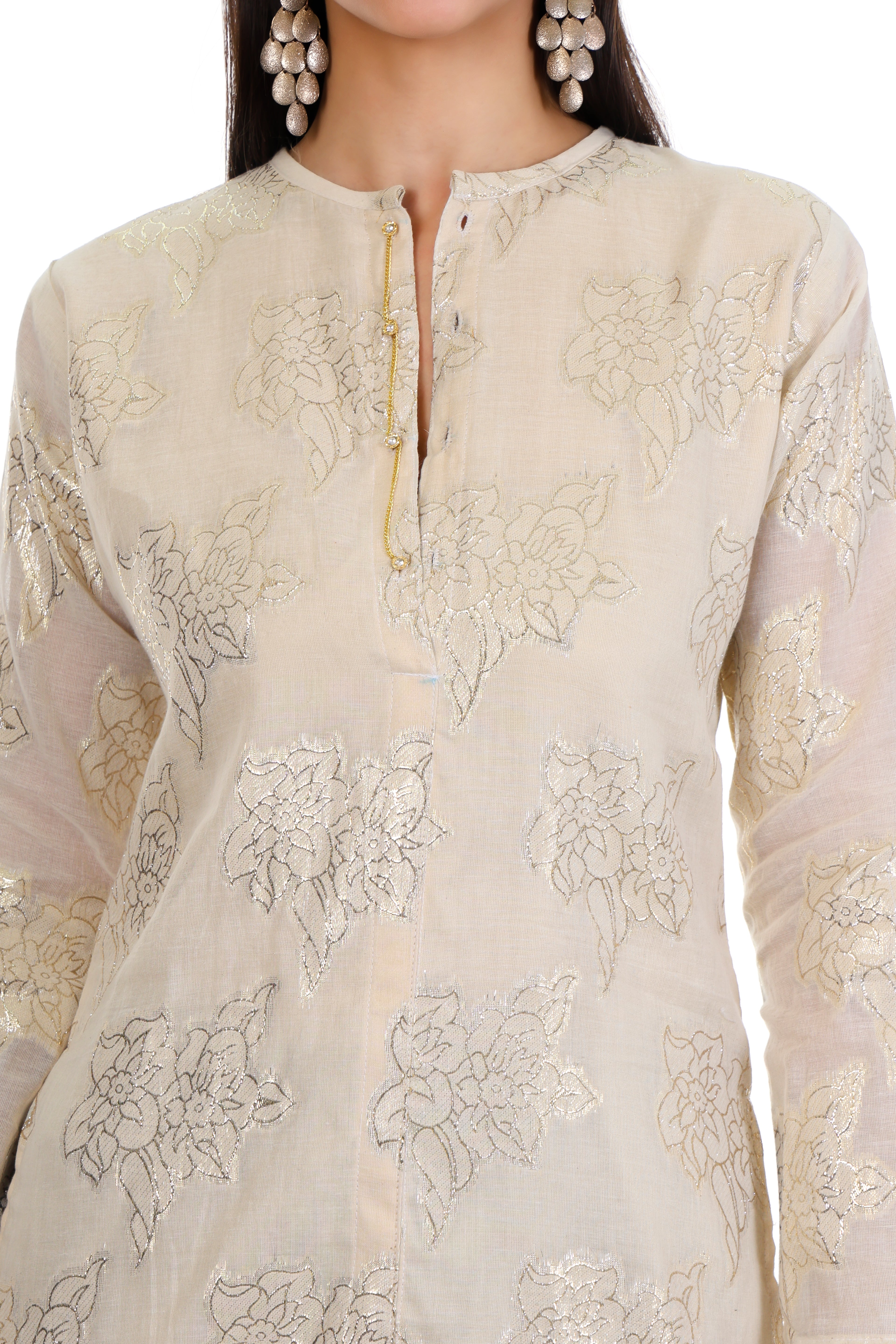 Ivory Bloom Embroidered Kurti