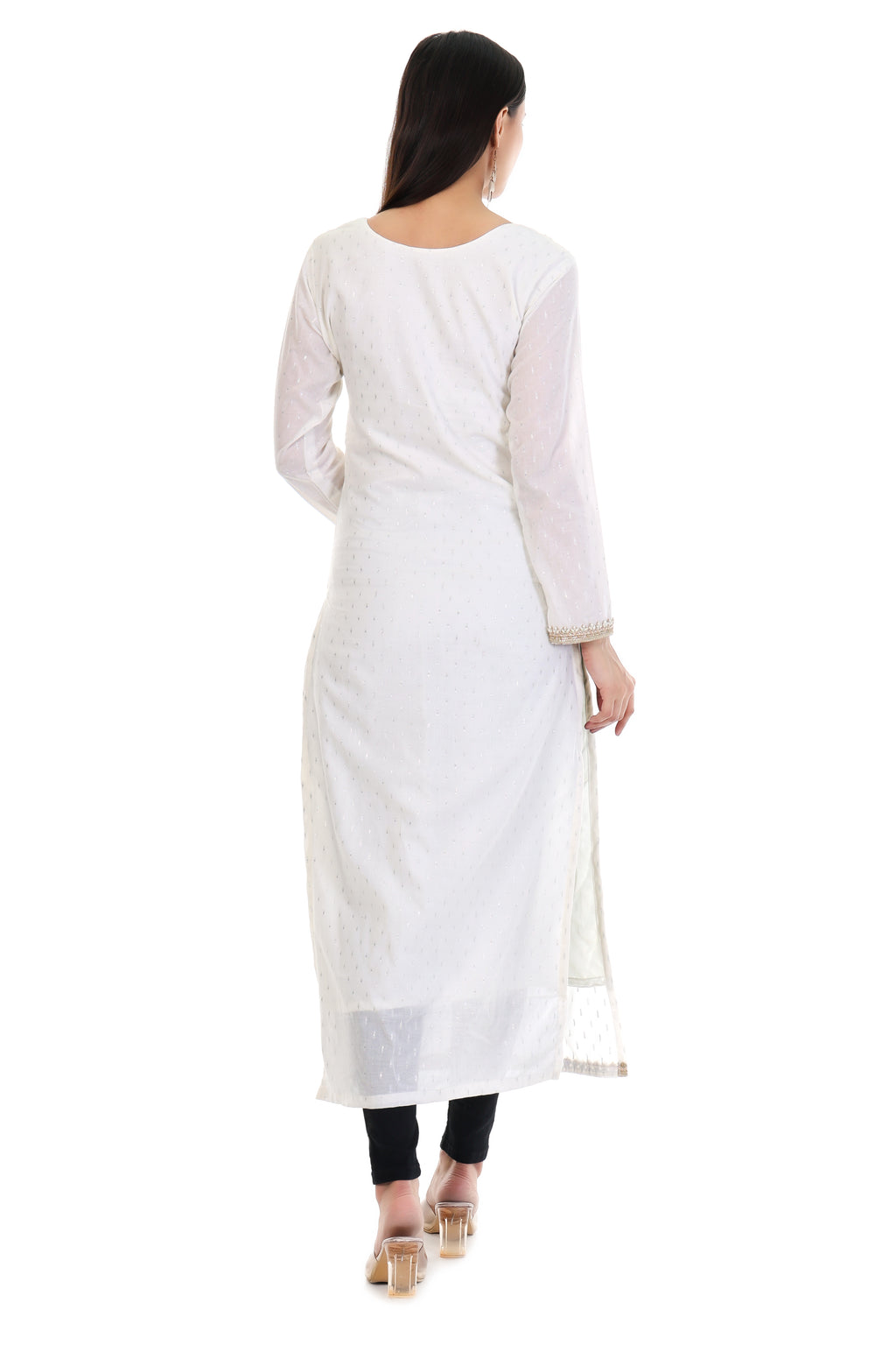 Ivory Noor Embroidered Straight Kurti