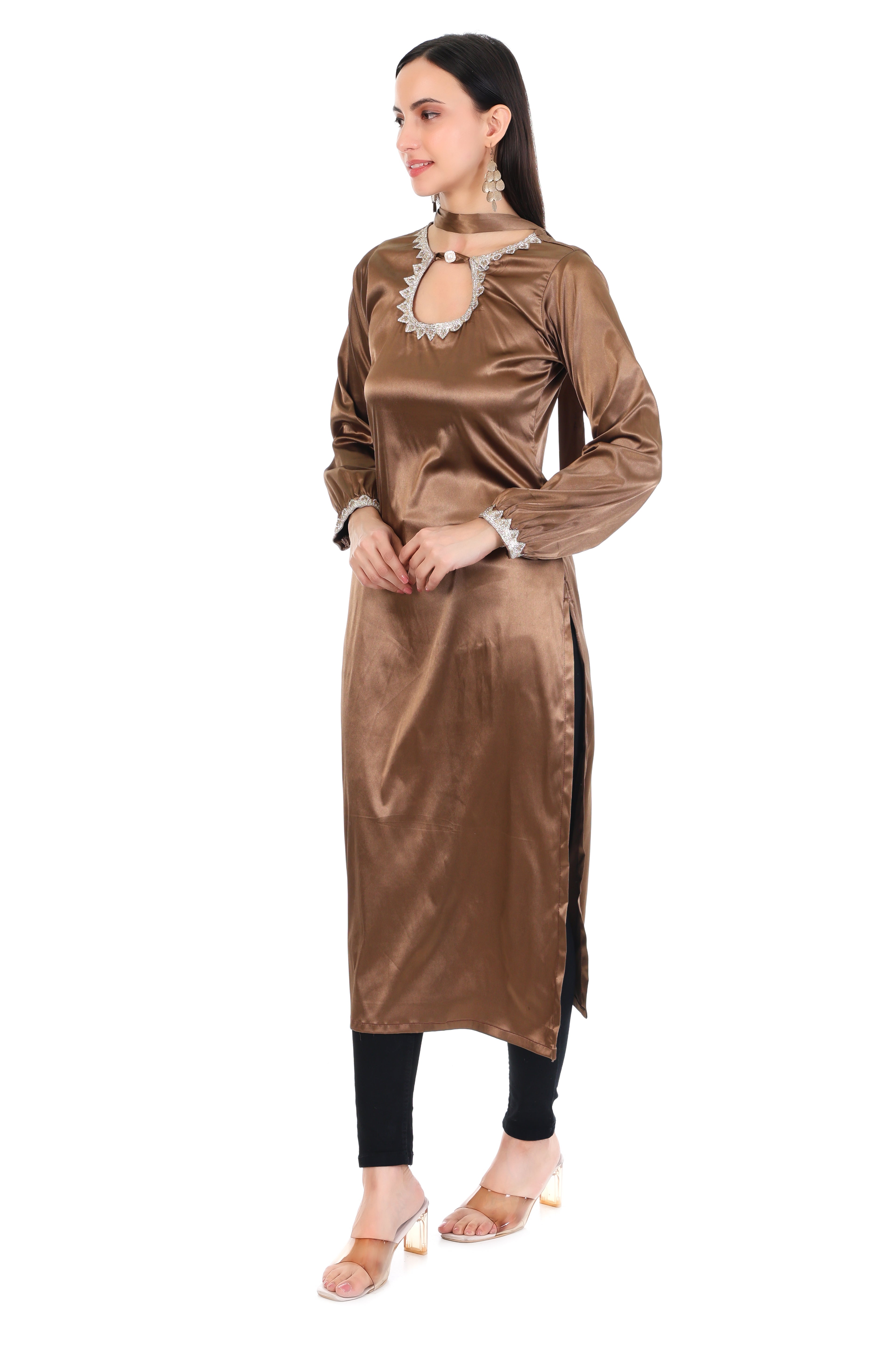 Bronze Aura Keyhole Kurti