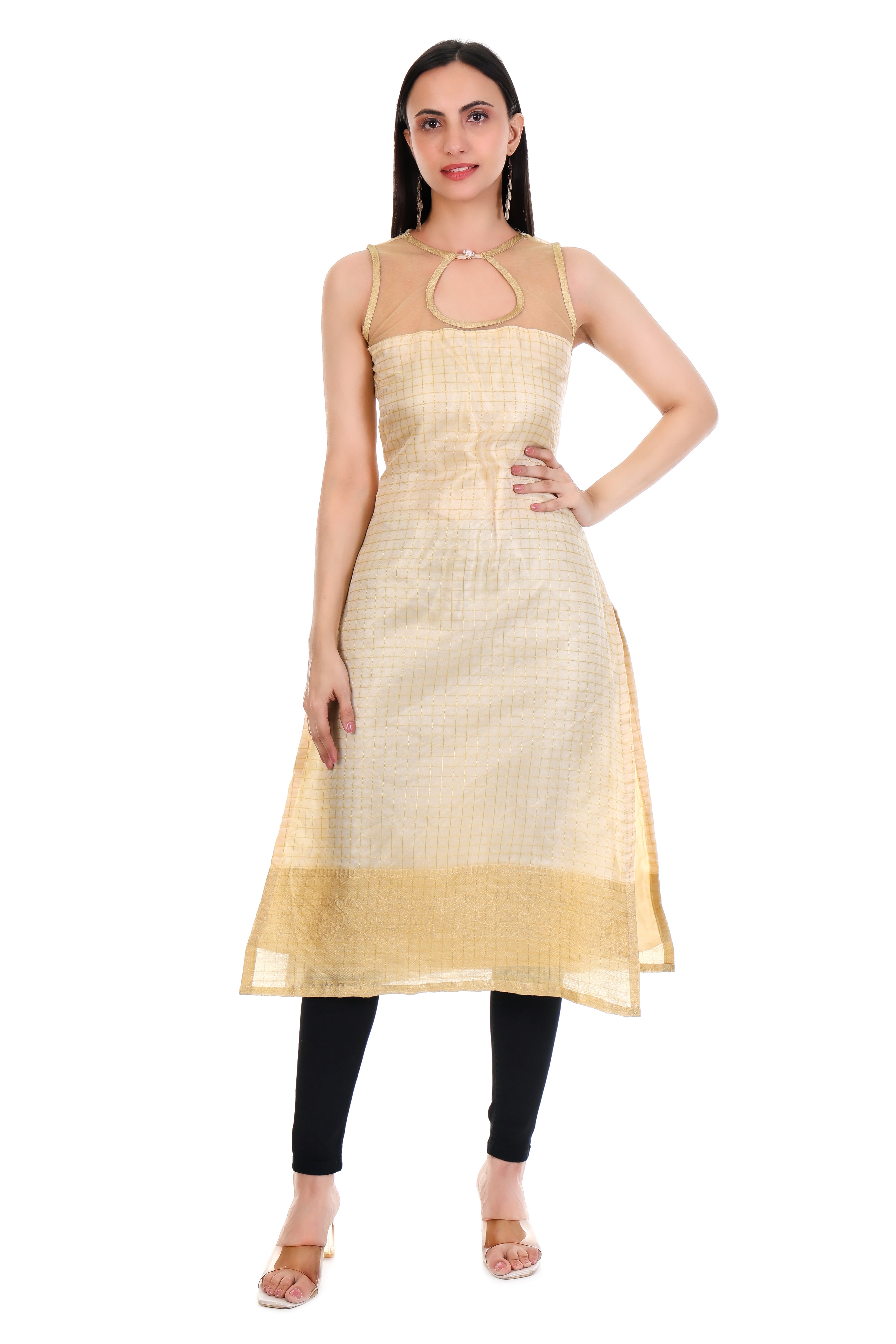 Golden Aura Sleeveless Kurti