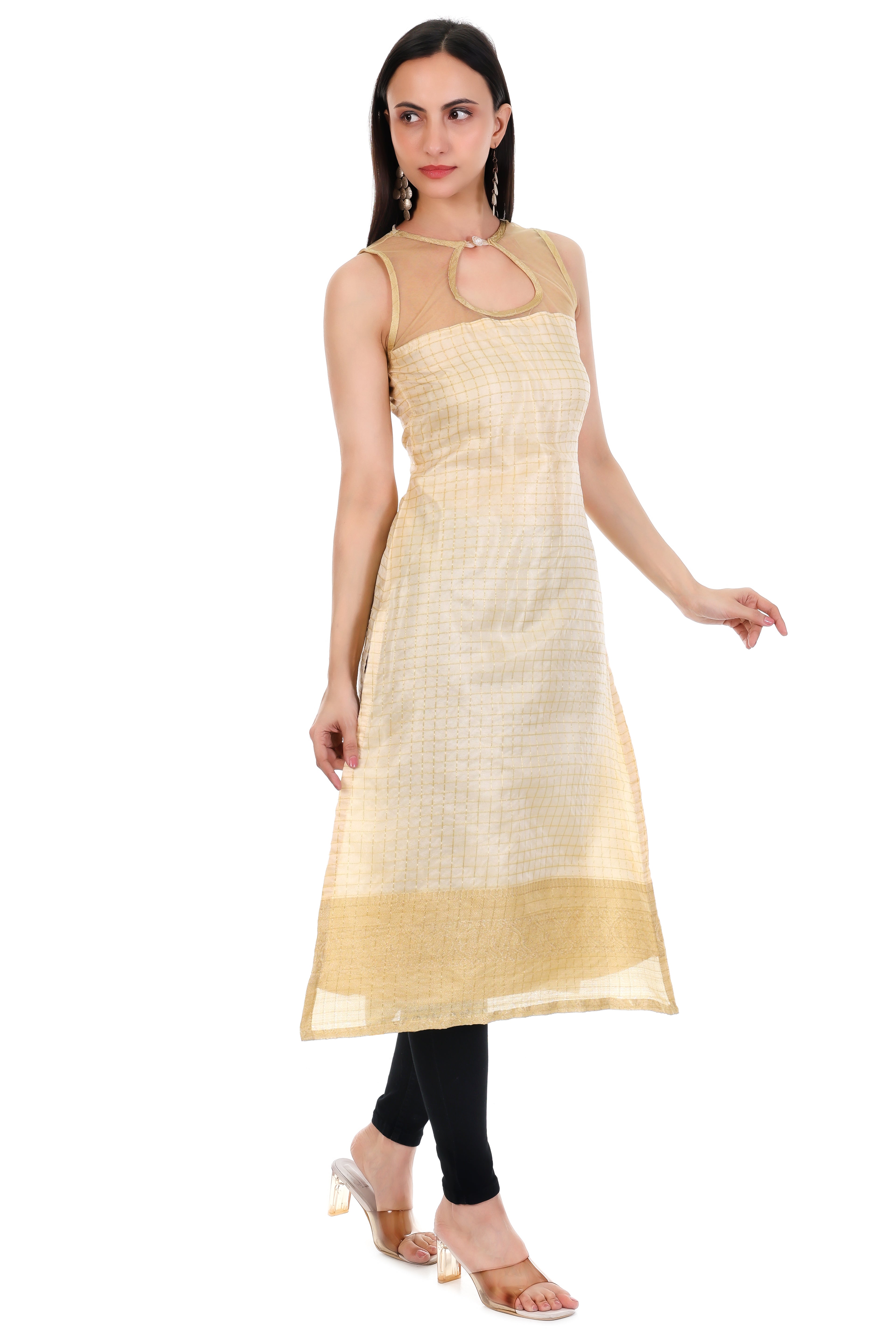 Golden Aura Sleeveless Kurti