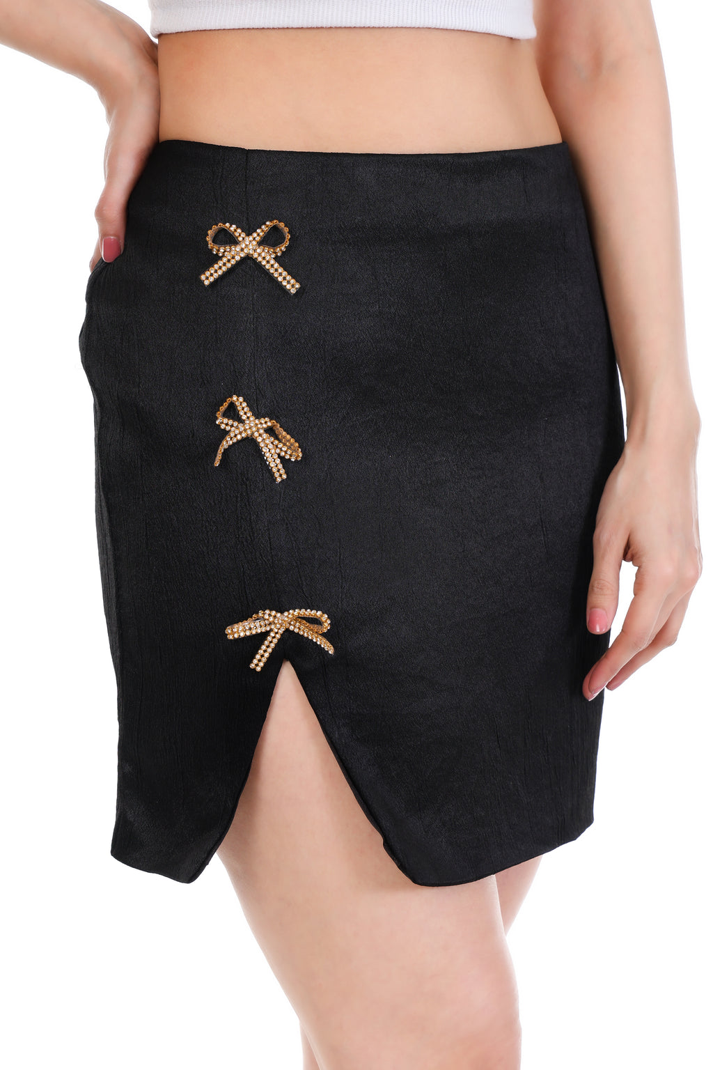 Midnight Bow Mini Skirt