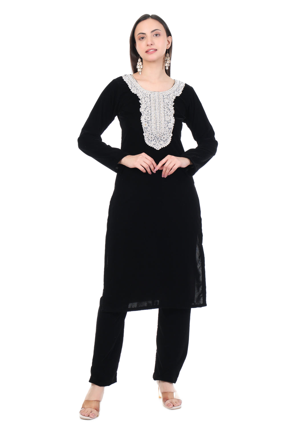 Black Pearl Embroidered Kurta Set