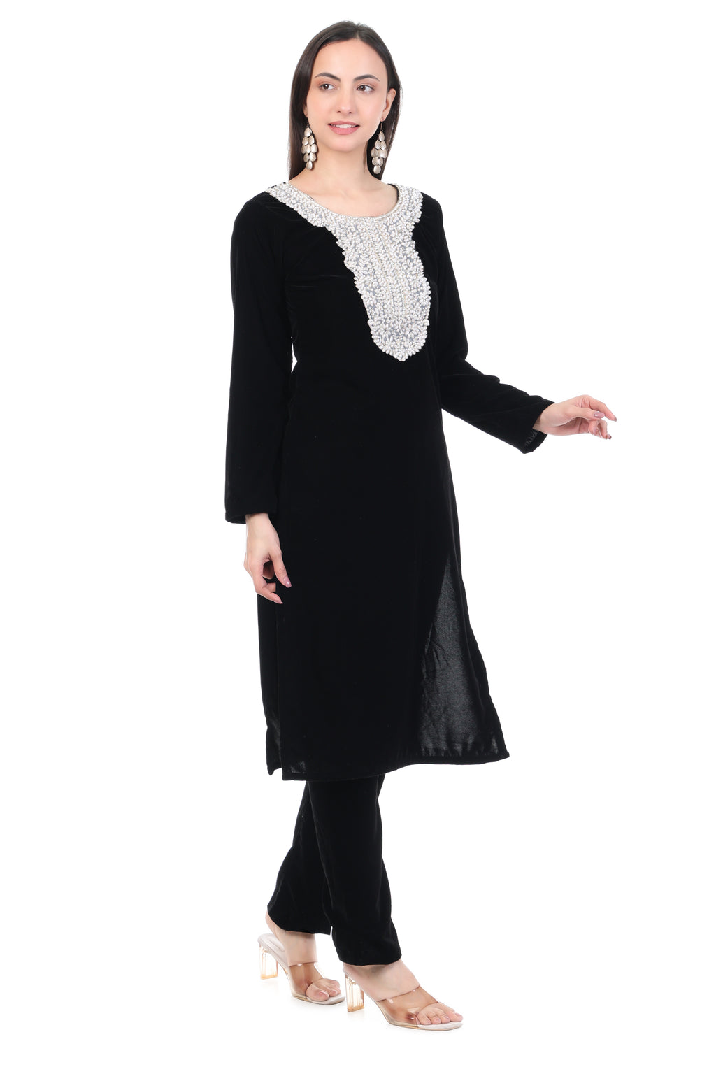 Black Pearl Embroidered Kurta Set