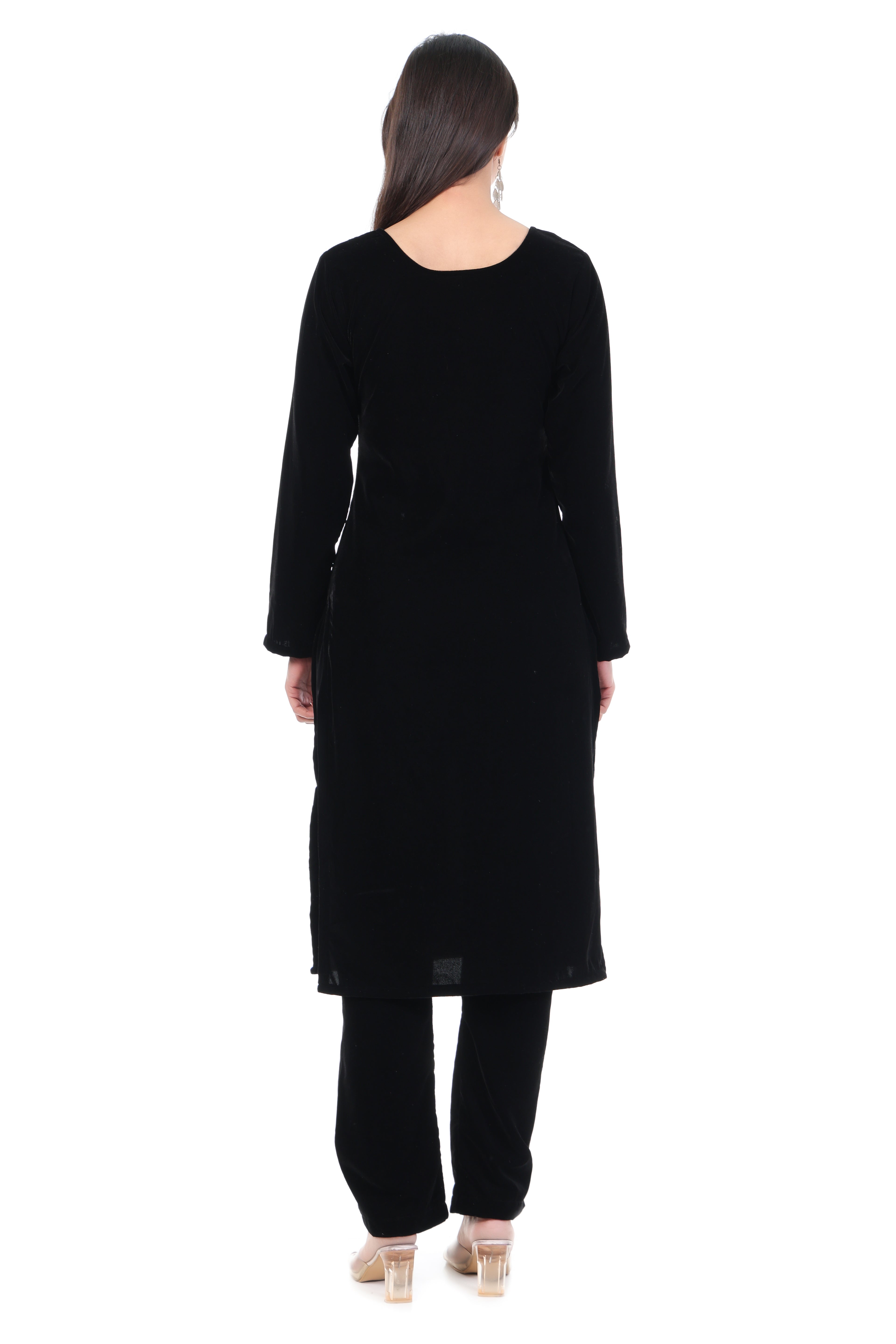 Black Pearl Embroidered Kurta Set