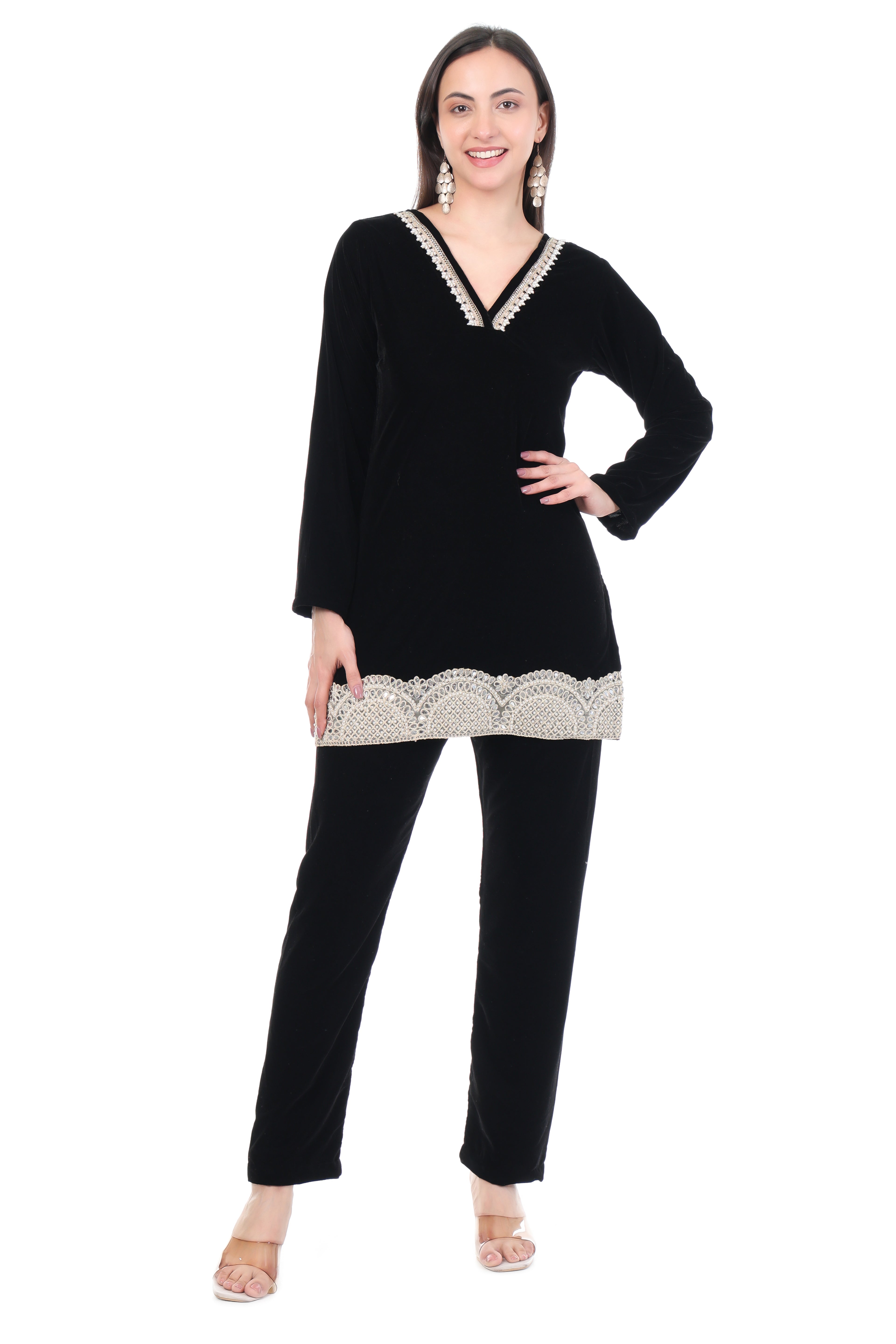 Noir Crest Kurta Set