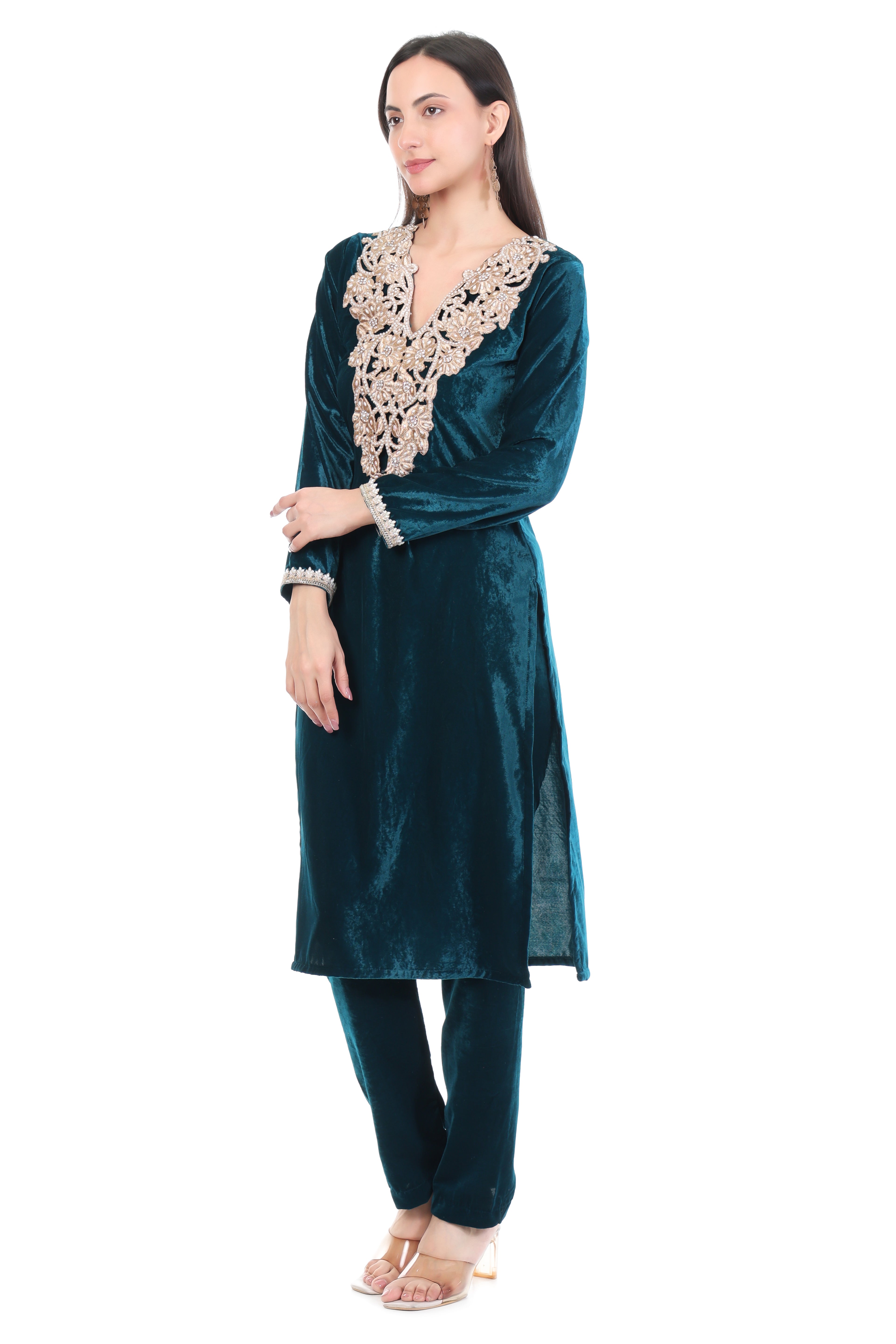 Deep Emerald Evening Kurta Set
