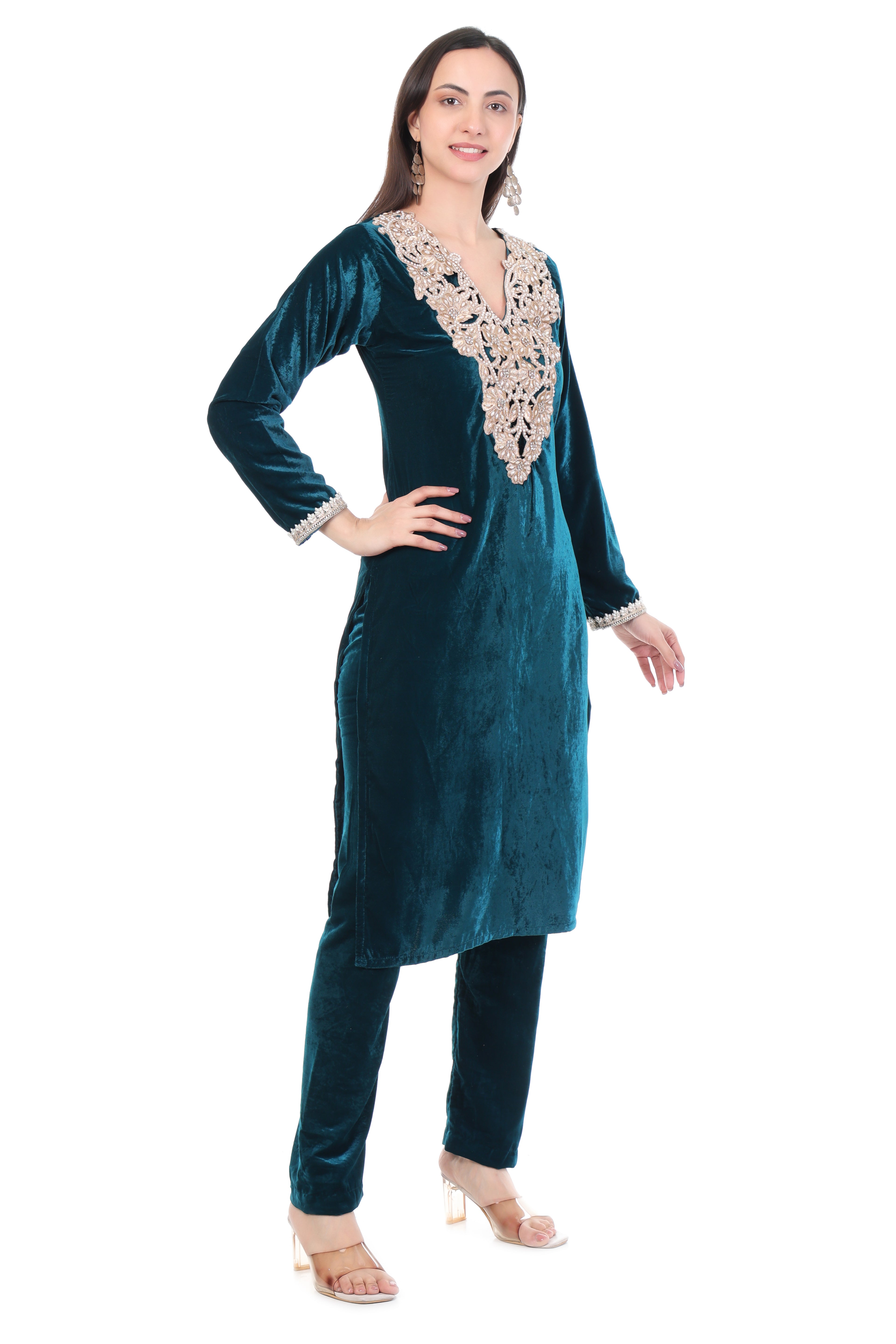 Deep Emerald Evening Kurta Set