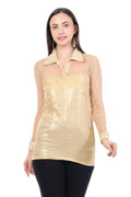 Y2K Retro Style Golden Shirt