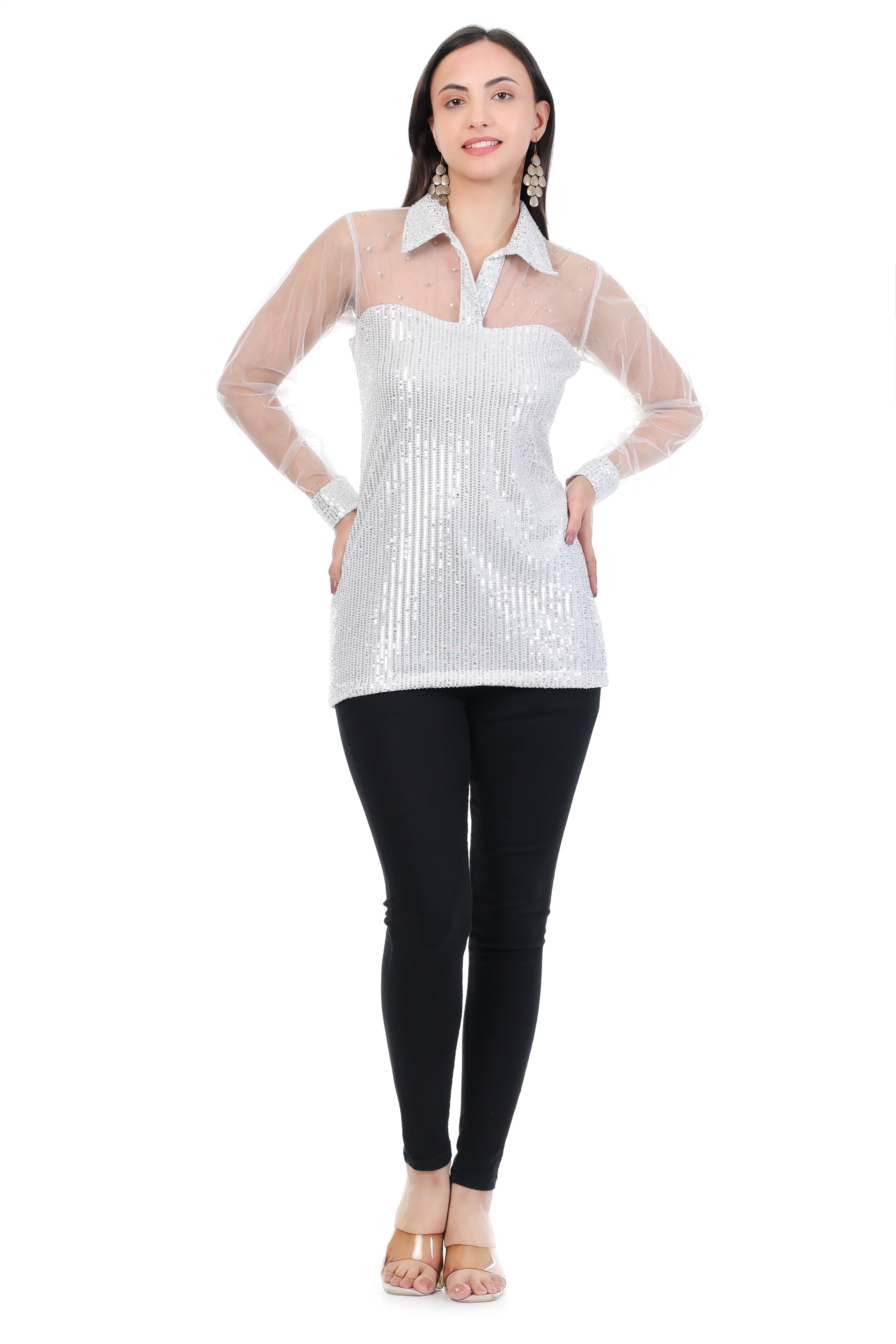 Y2K Retro Style Silver Shirt