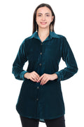 Deep Teal Velvet Tunic