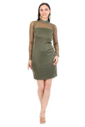 Olive Veil Mini Dress
