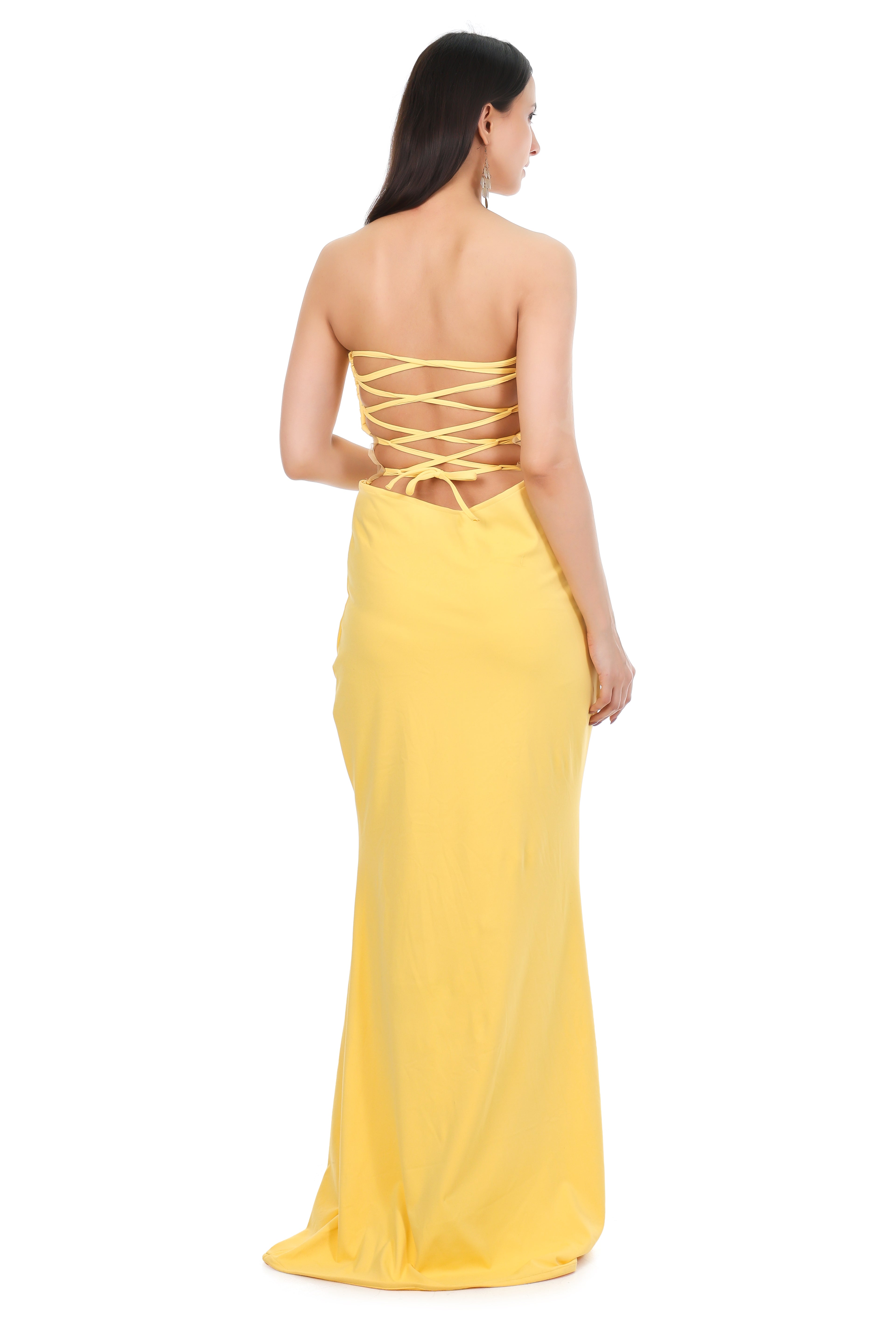 Strapless Embellished Evening Gown