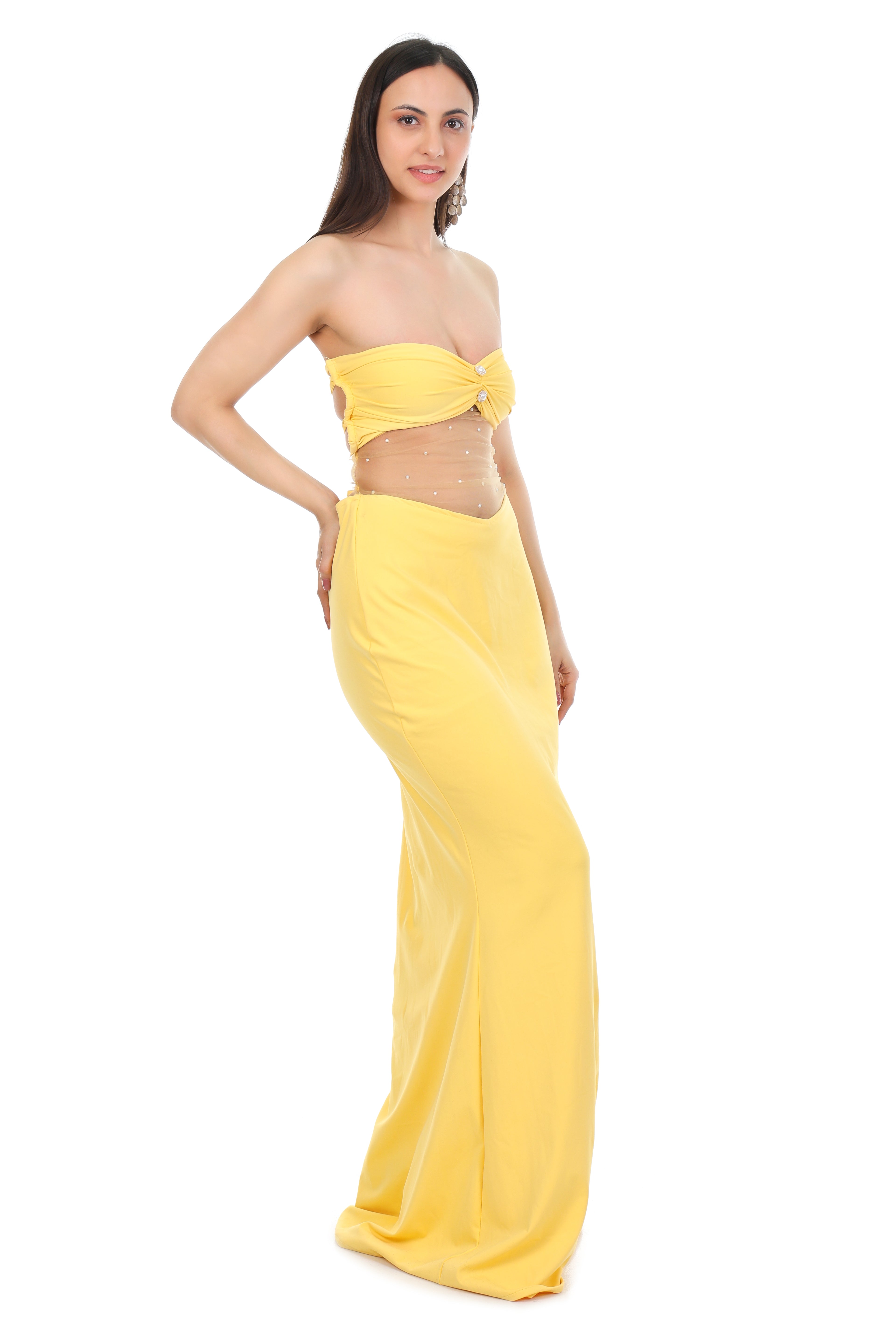 Strapless Embellished Evening Gown