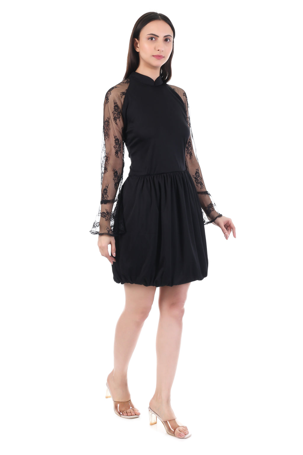 Noir Lace Bloom Dress