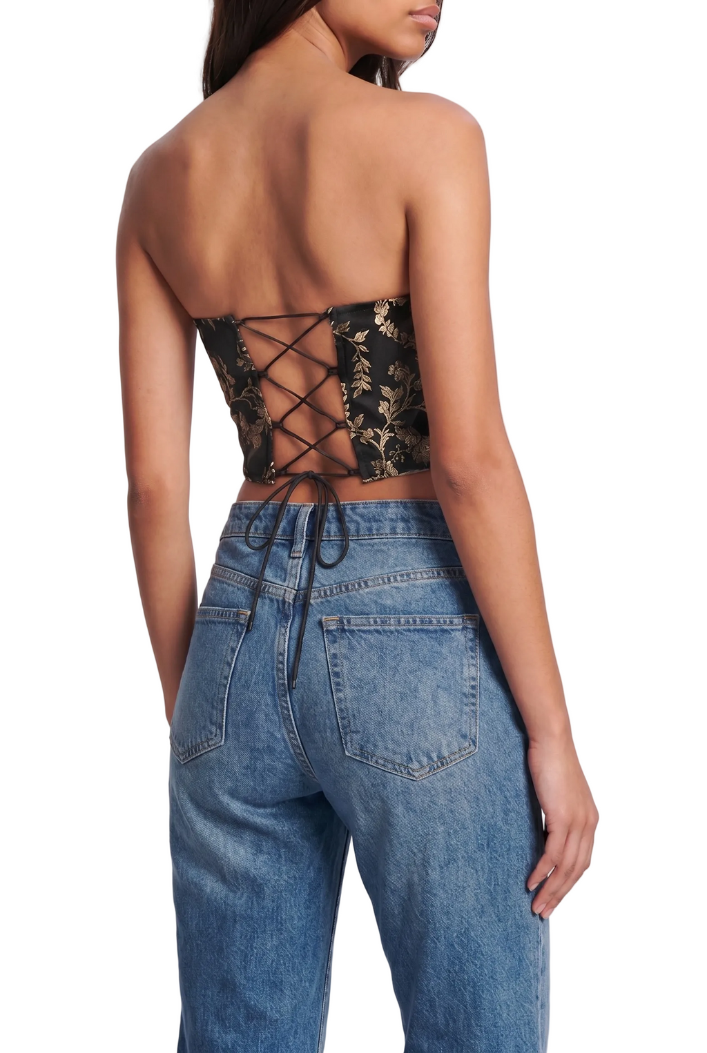 Noir Botanica Embroidered Corset Top