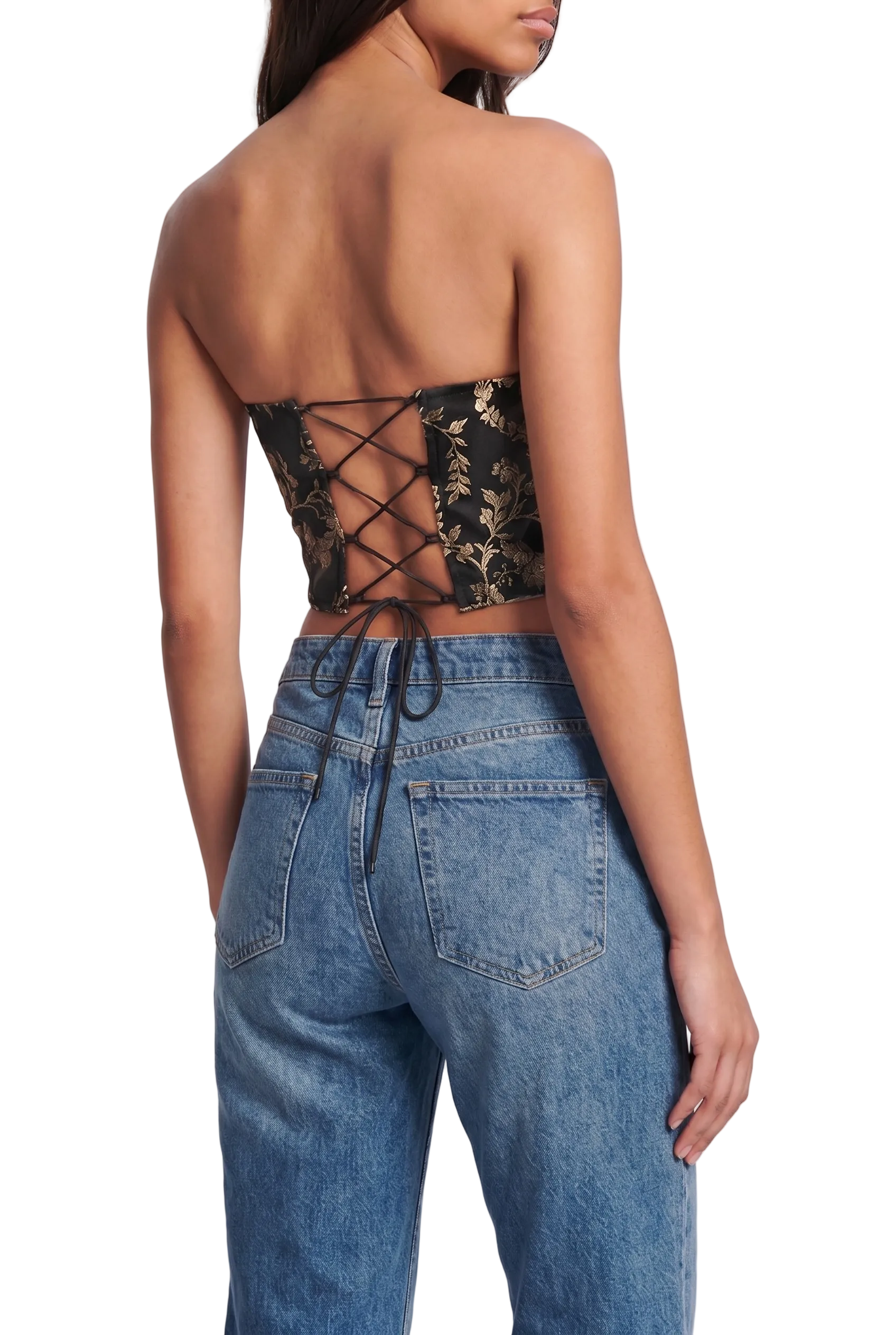 Noir Botanica Embroidered Corset Top