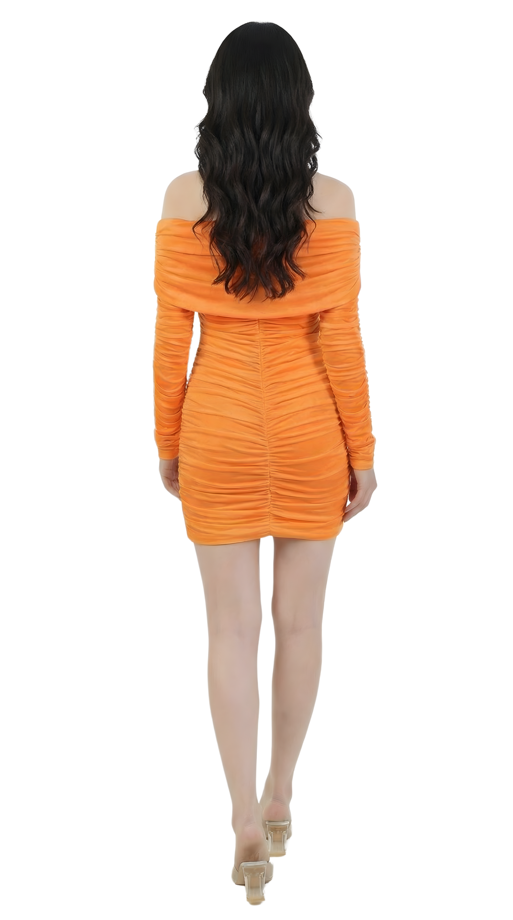 Sculpted Off-Shoulder Ruched Mini Dress
