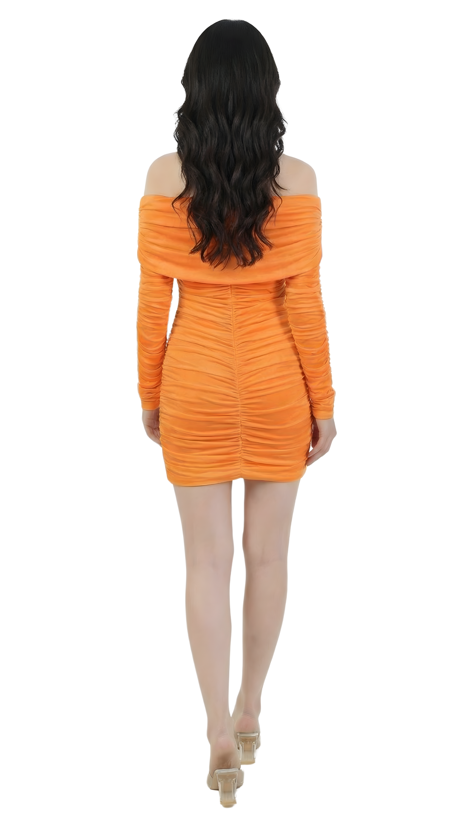 Sculpted Off-Shoulder Ruched Mini Dress