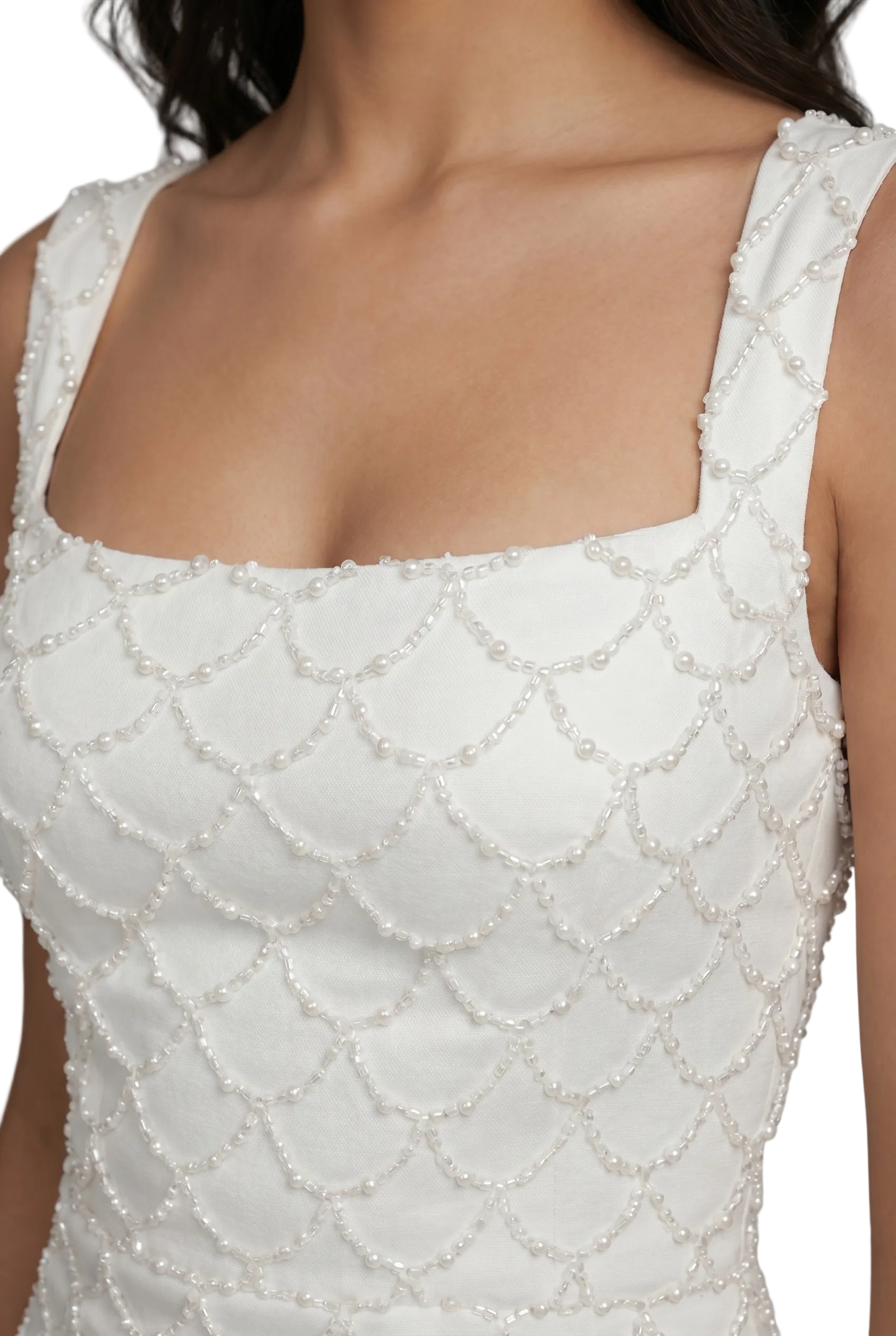Ivory Lumière Pearl Mini Dress