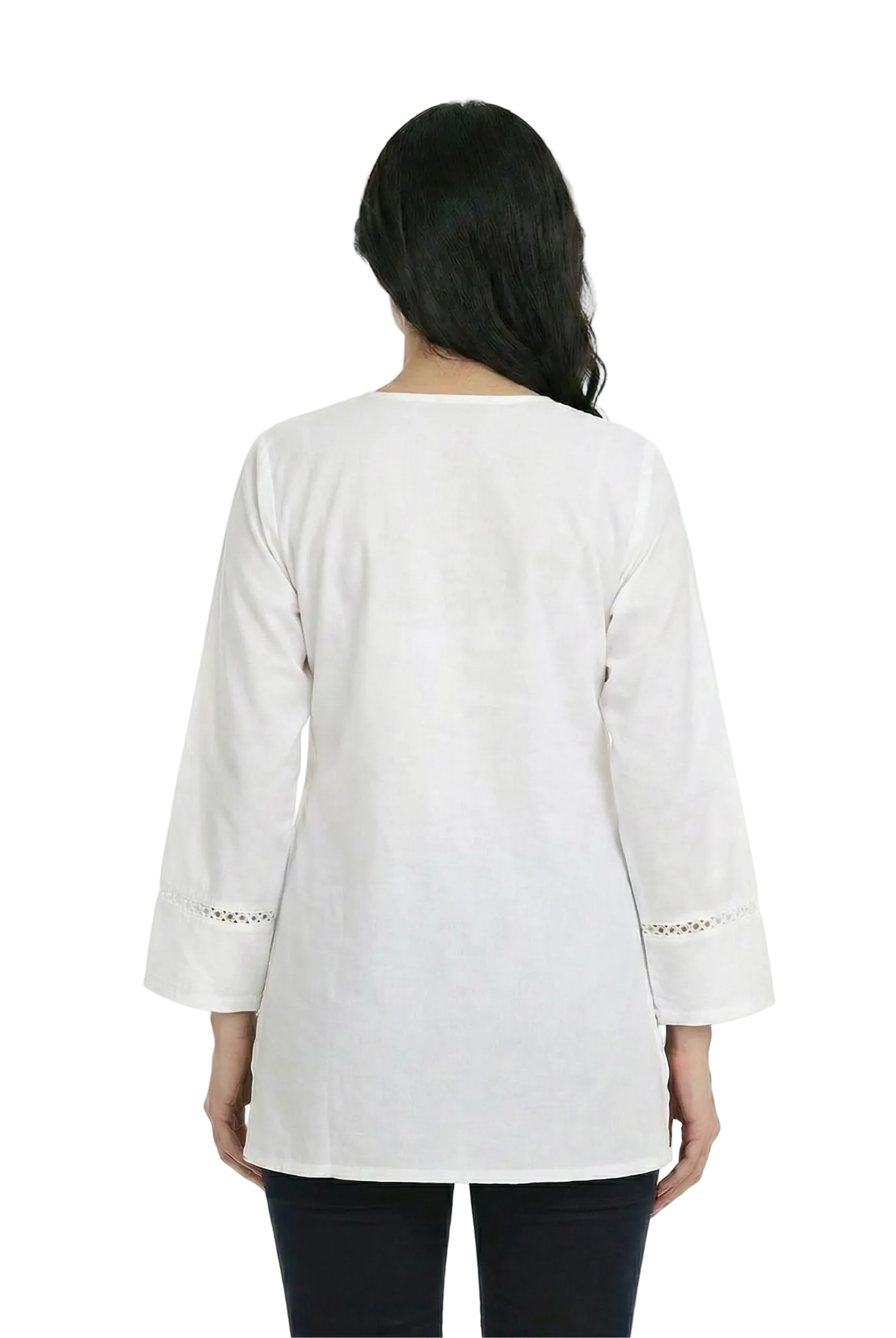 Ivory Willow Embroidered Short Kurti