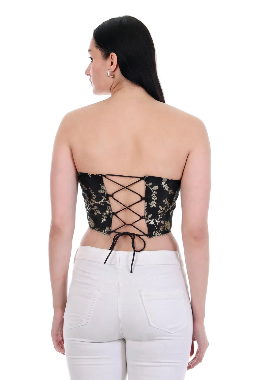 Noir Botanica Embroidered Corset Top