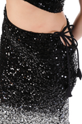 Black-Silver Sequin Skirt