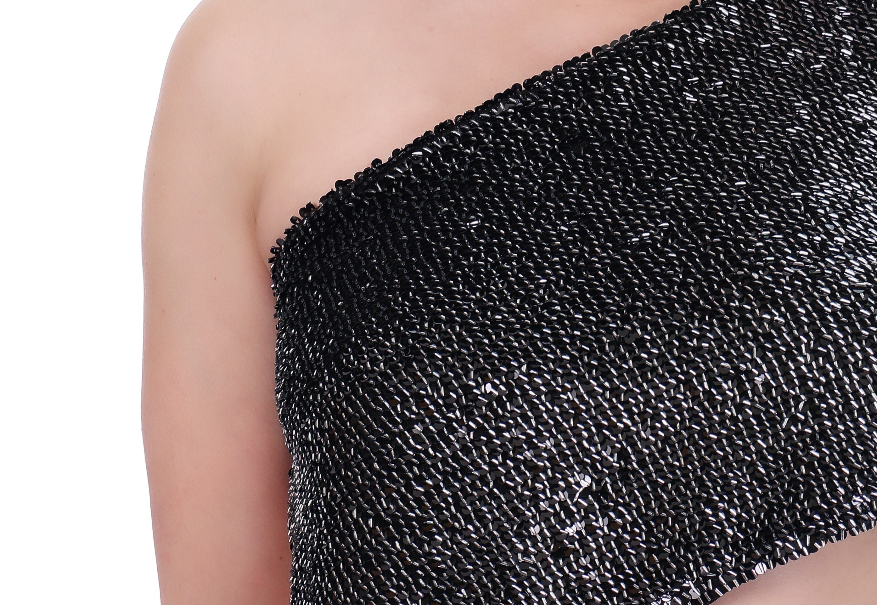 Obsidian Spark One-Shoulder Sequin Co-Ord Set