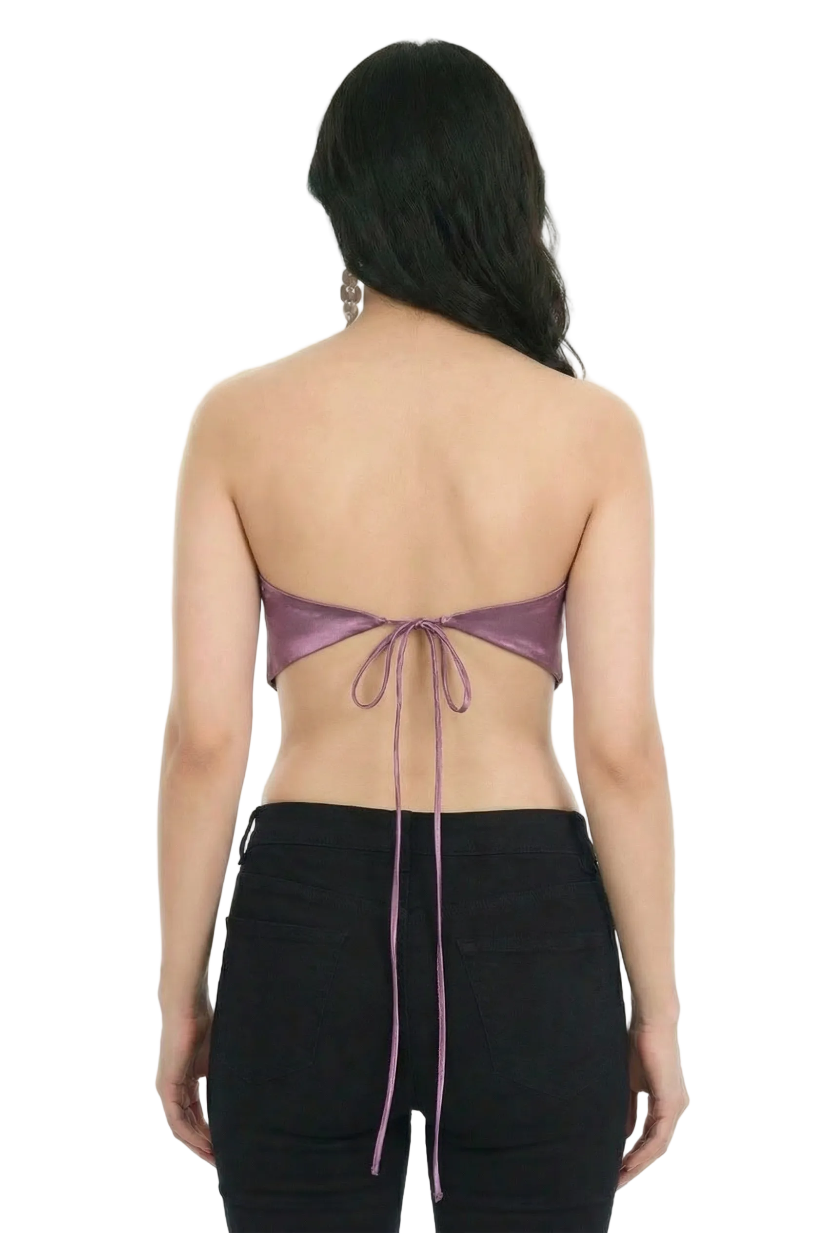 Mauve Mirage Satin Scarf Top