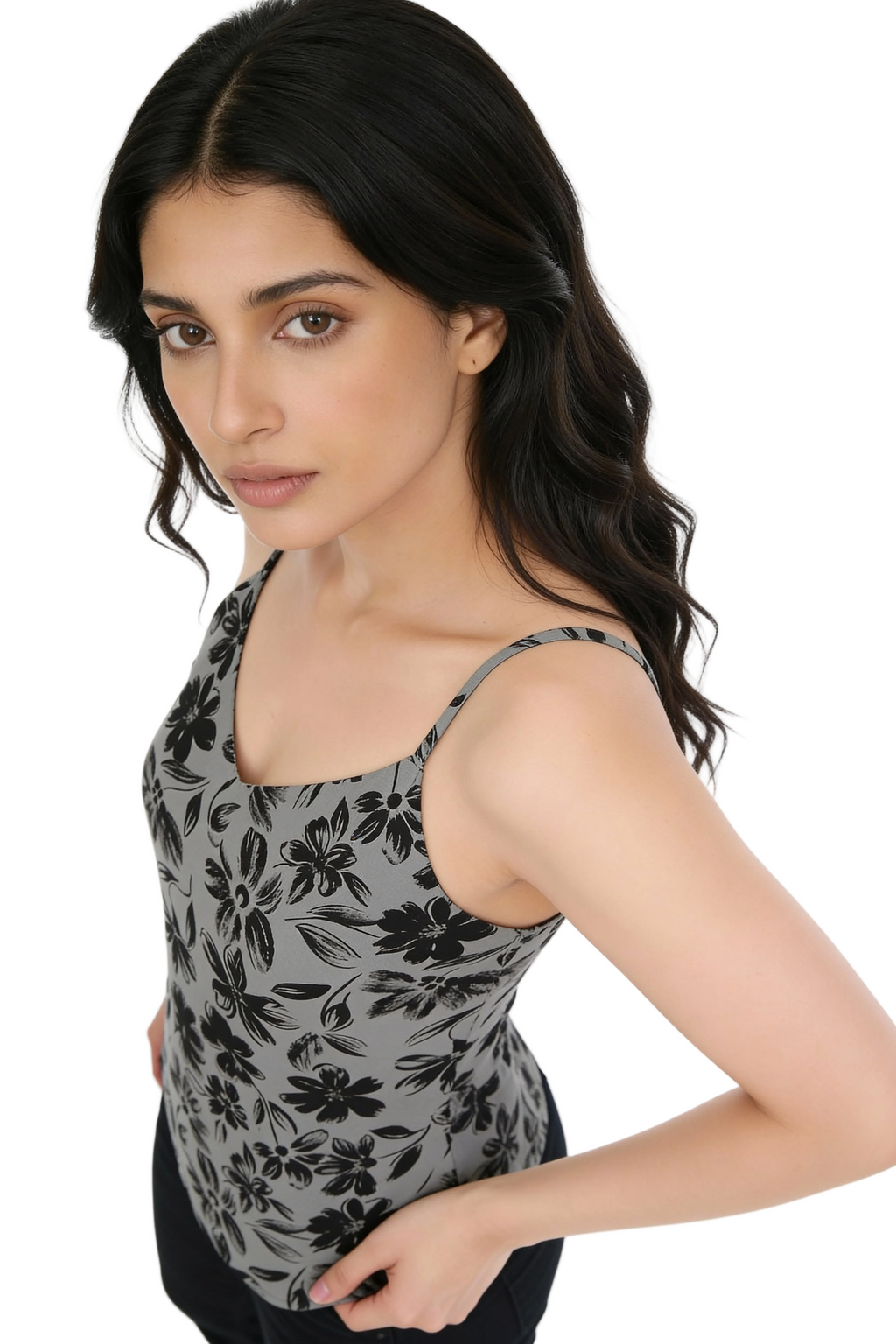 Slate Bloom Printed Kurti Top