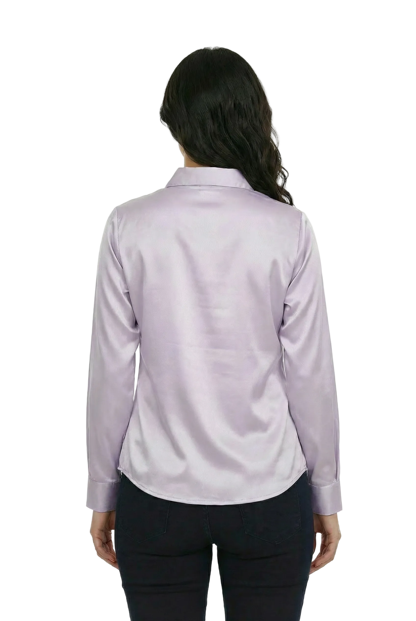 Lumière Lilac Satin Classic Shirt
