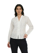 Ivory Fleur Embroidered Sheer Shirt